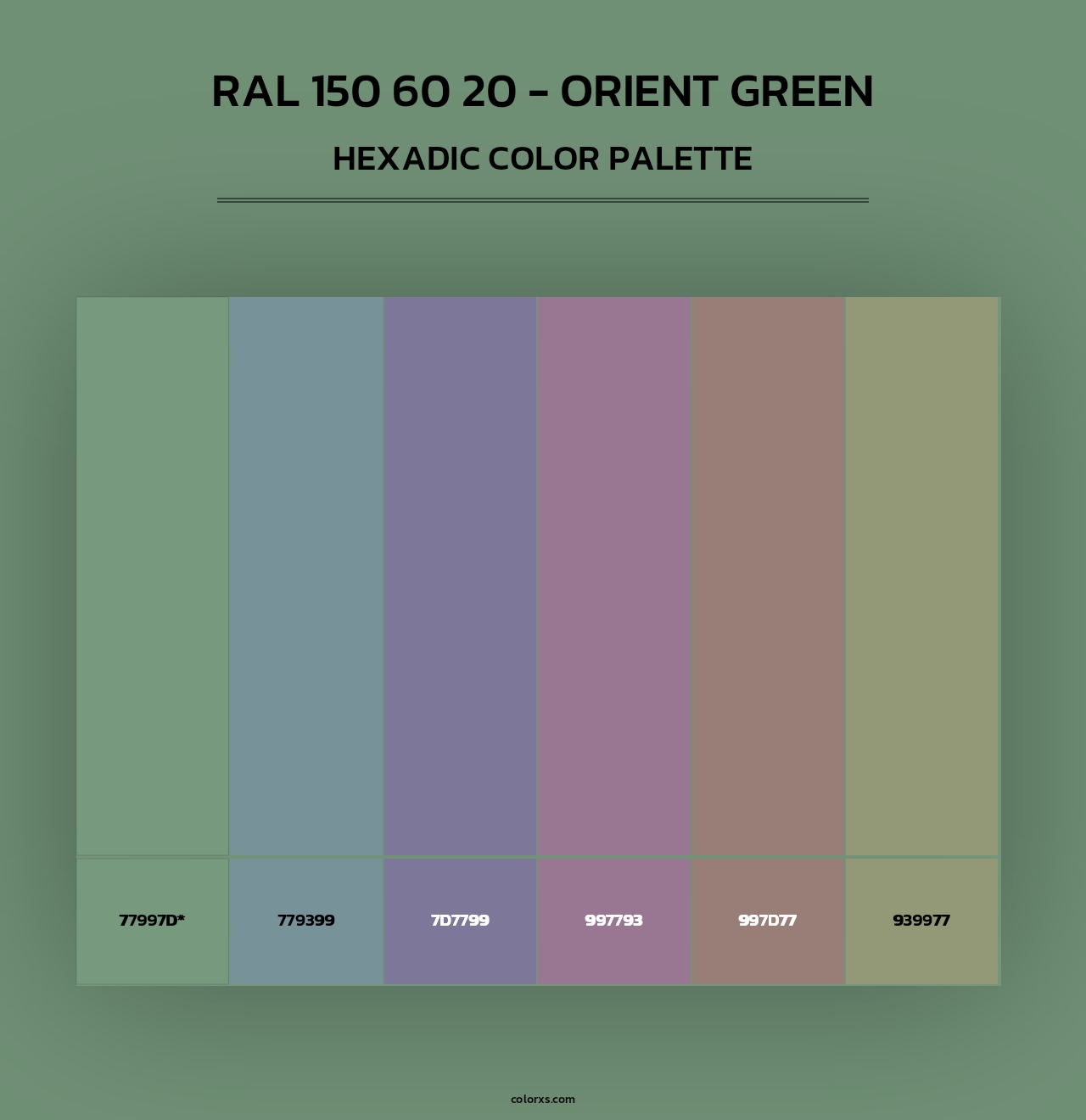 RAL 150 60 20 - Orient Green - Hexadic Color Palette