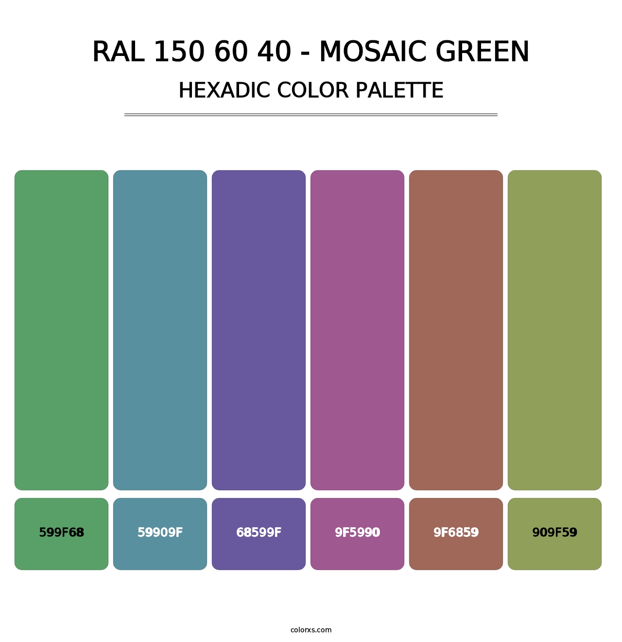 RAL 150 60 40 - Mosaic Green - Hexadic Color Palette