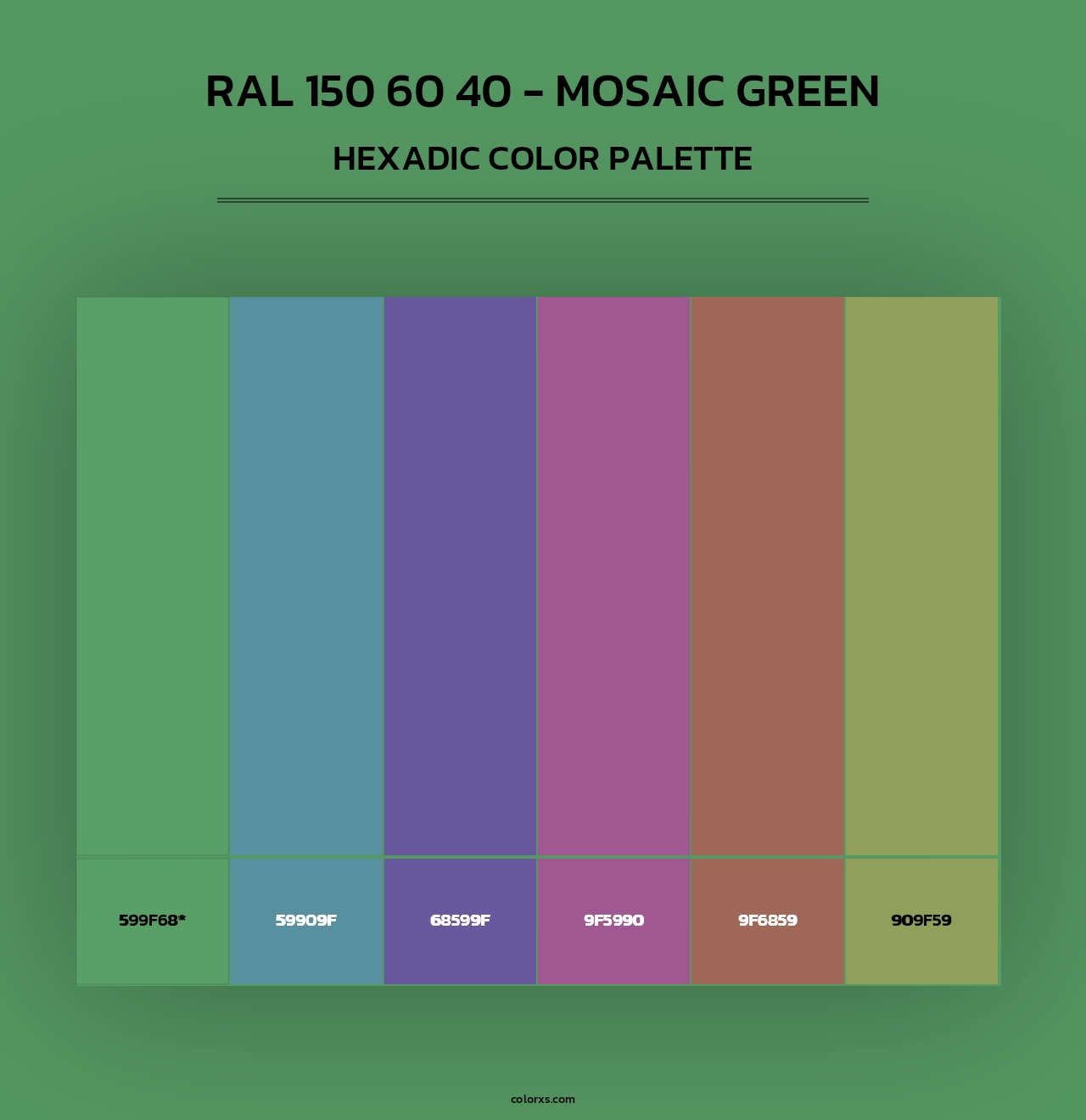 RAL 150 60 40 - Mosaic Green - Hexadic Color Palette