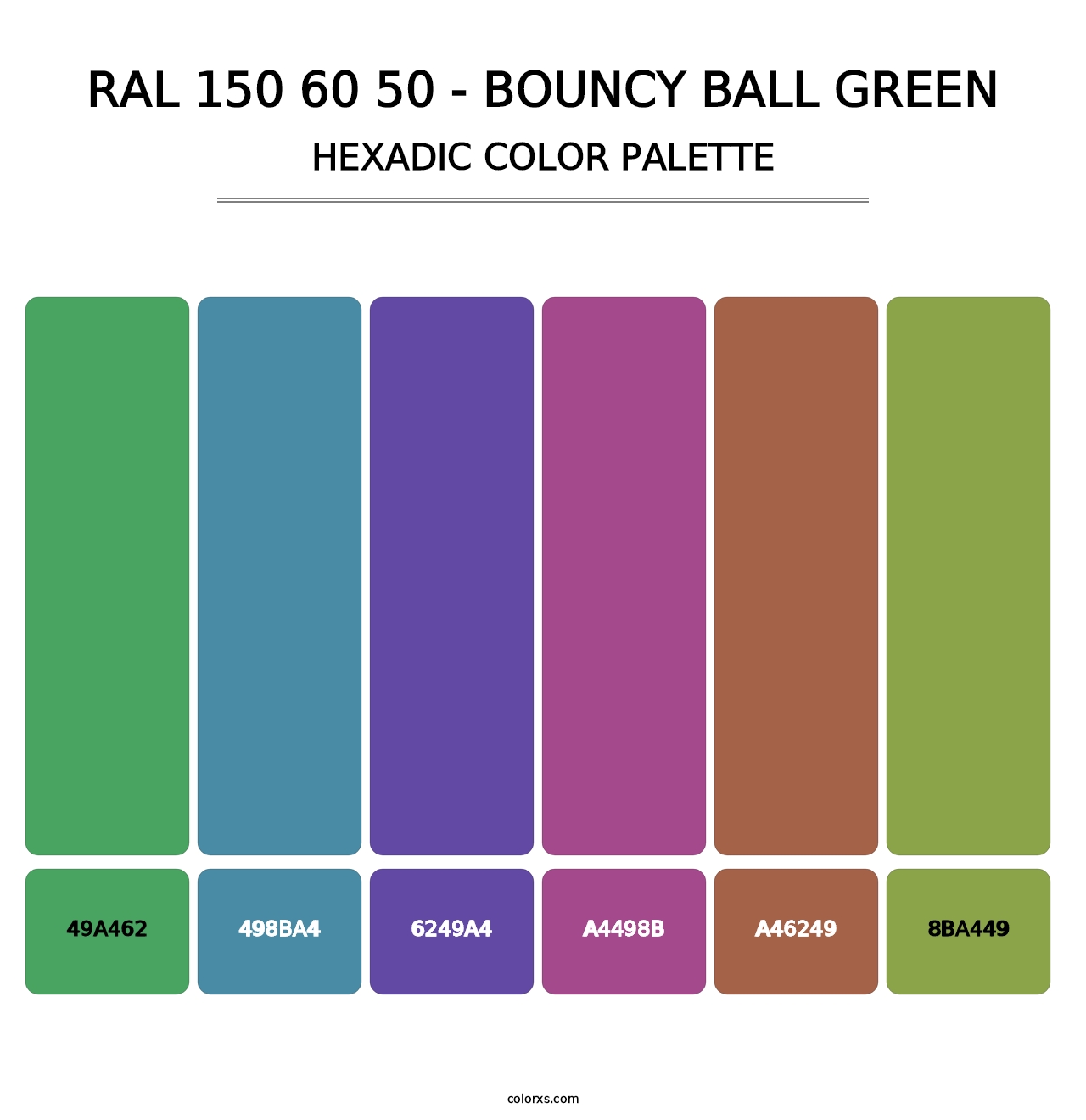 RAL 150 60 50 - Bouncy Ball Green - Hexadic Color Palette