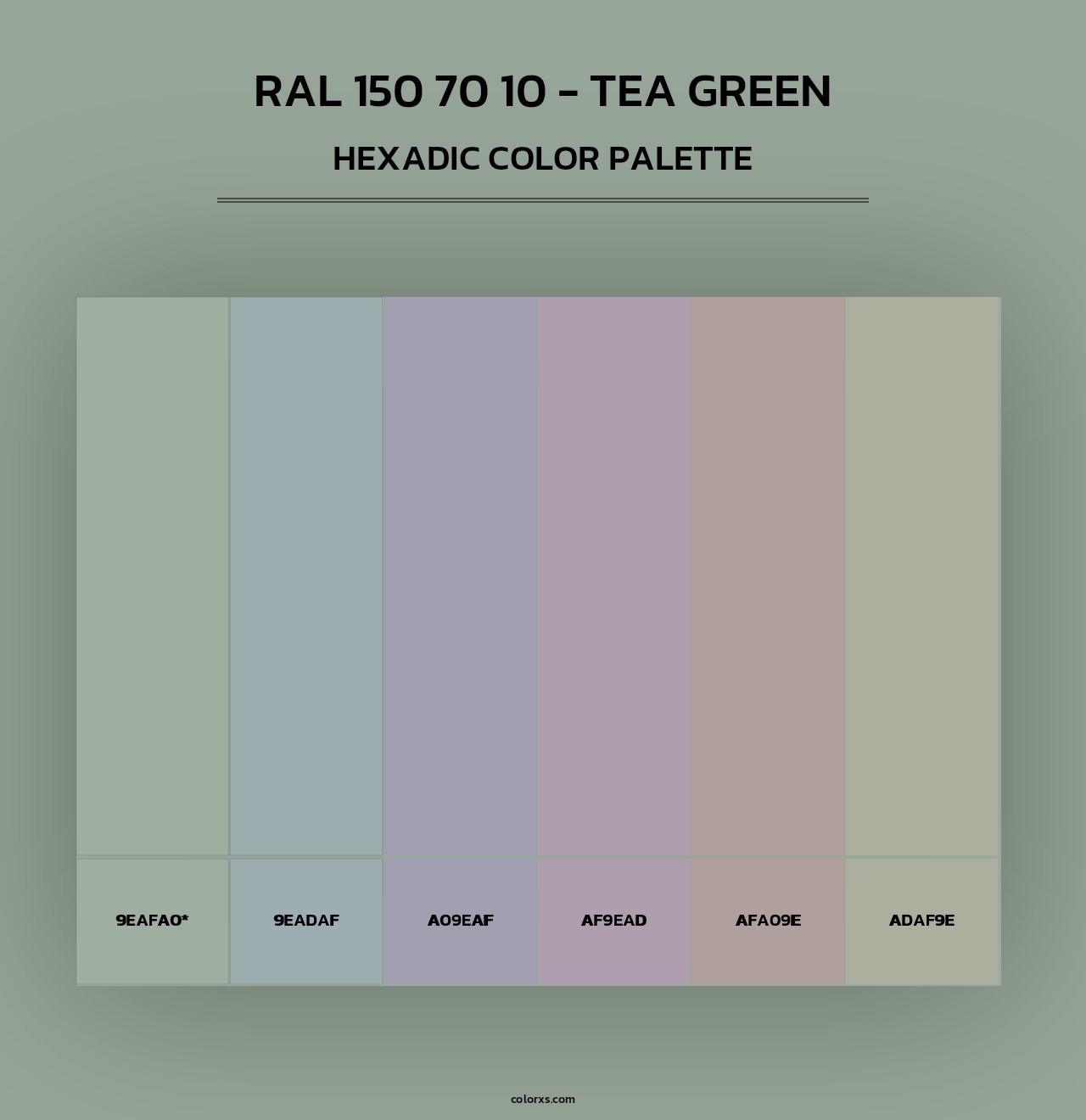 RAL 150 70 10 - Tea Green - Hexadic Color Palette