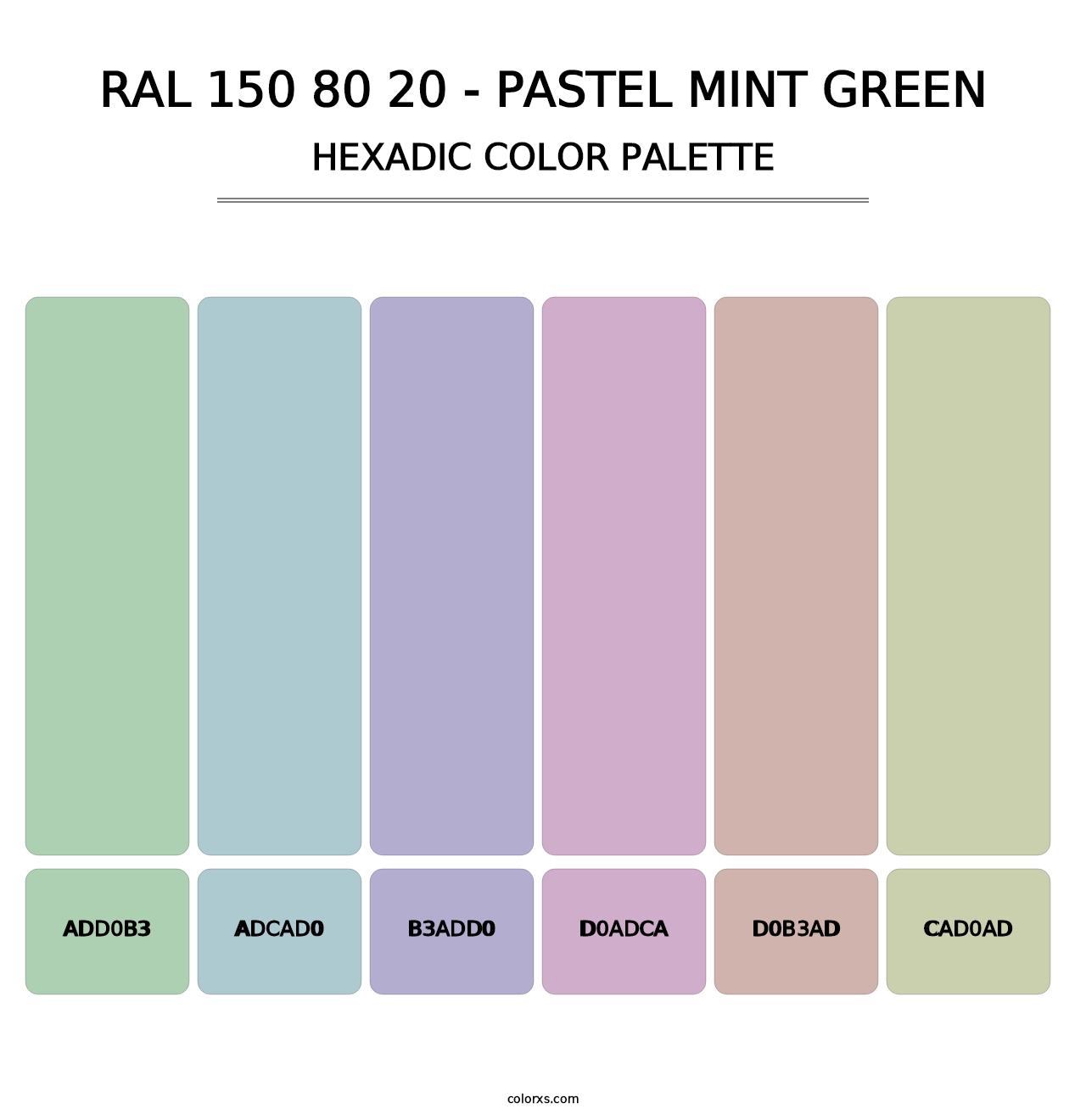 RAL 150 80 20 - Pastel Mint Green - Hexadic Color Palette