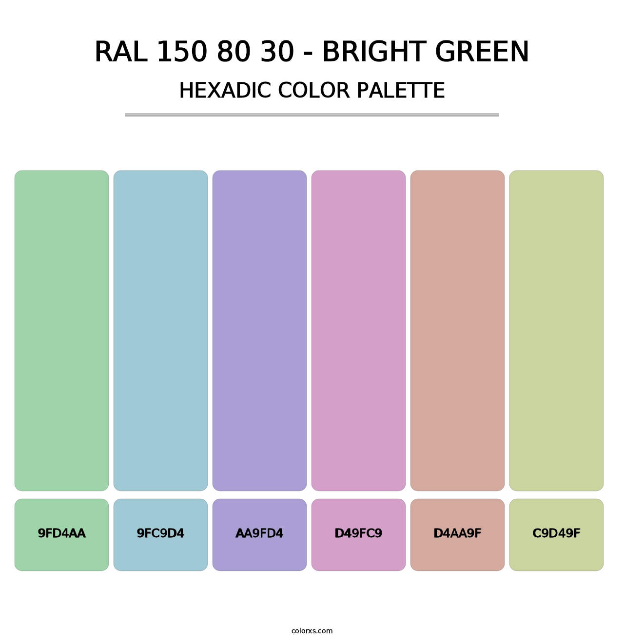 RAL 150 80 30 - Bright Green - Hexadic Color Palette