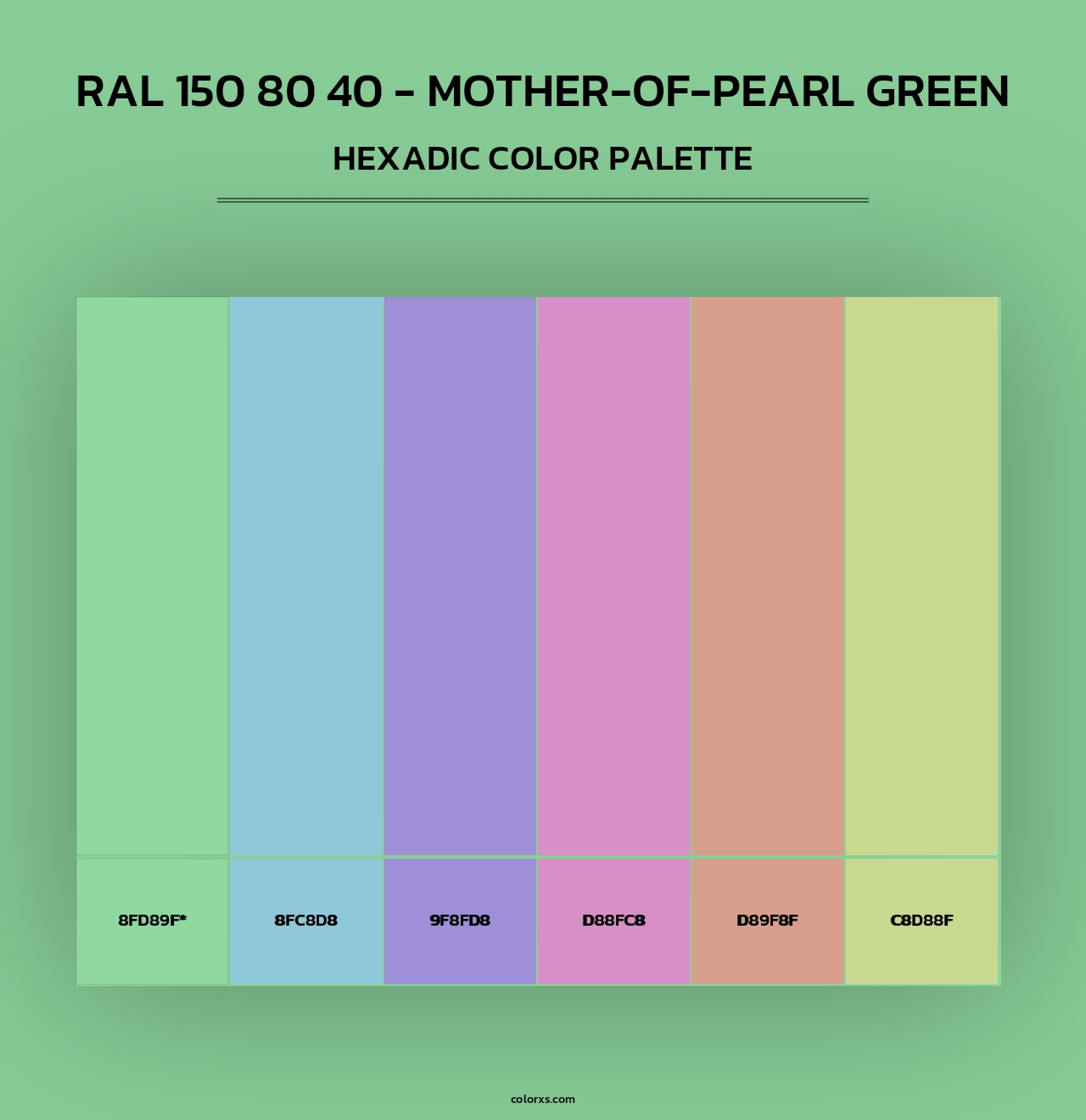 RAL 150 80 40 - Mother-Of-Pearl Green - Hexadic Color Palette