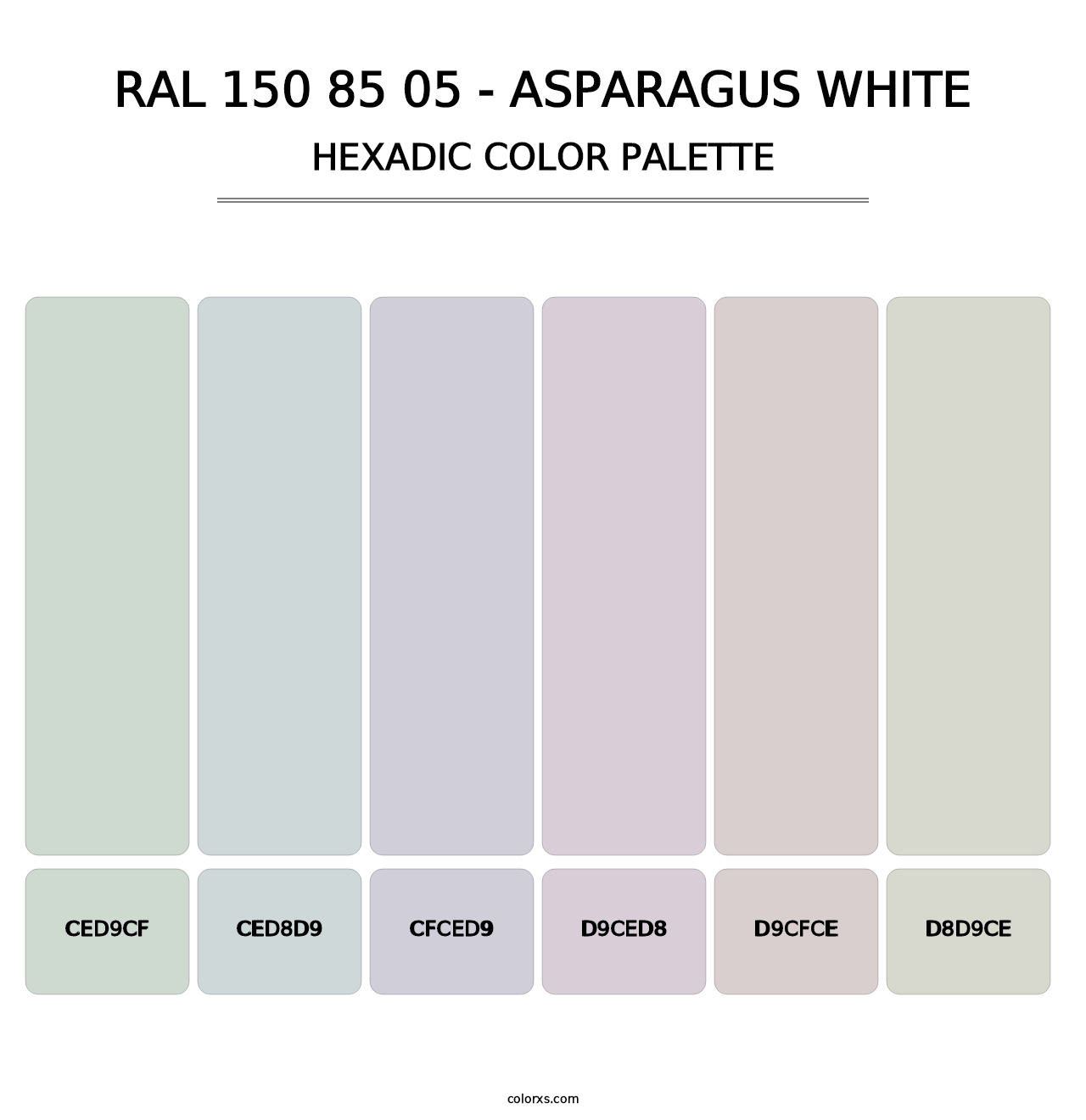 RAL 150 85 05 - Asparagus White - Hexadic Color Palette