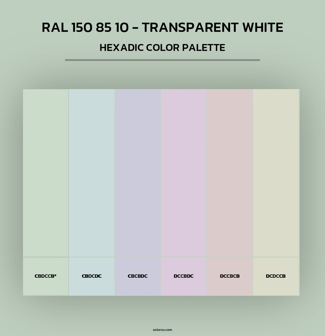 RAL 150 85 10 - Transparent White - Hexadic Color Palette