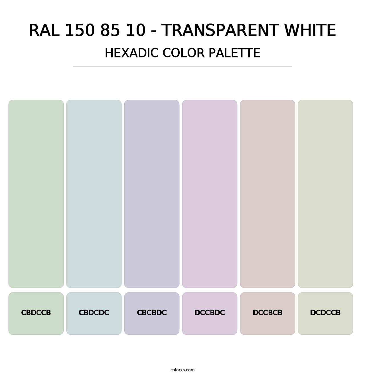 RAL 150 85 10 - Transparent White - Hexadic Color Palette