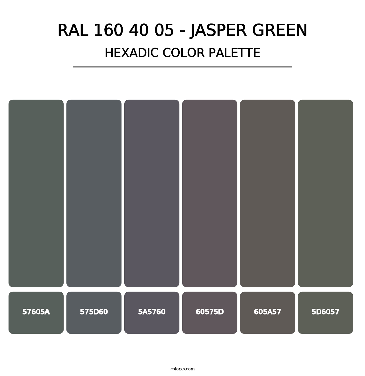 RAL 160 40 05 - Jasper Green - Hexadic Color Palette