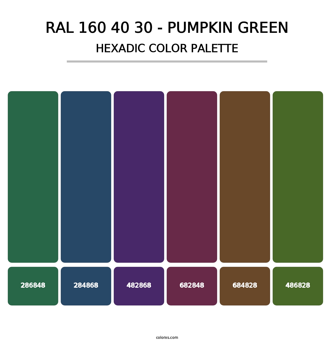 RAL 160 40 30 - Pumpkin Green - Hexadic Color Palette