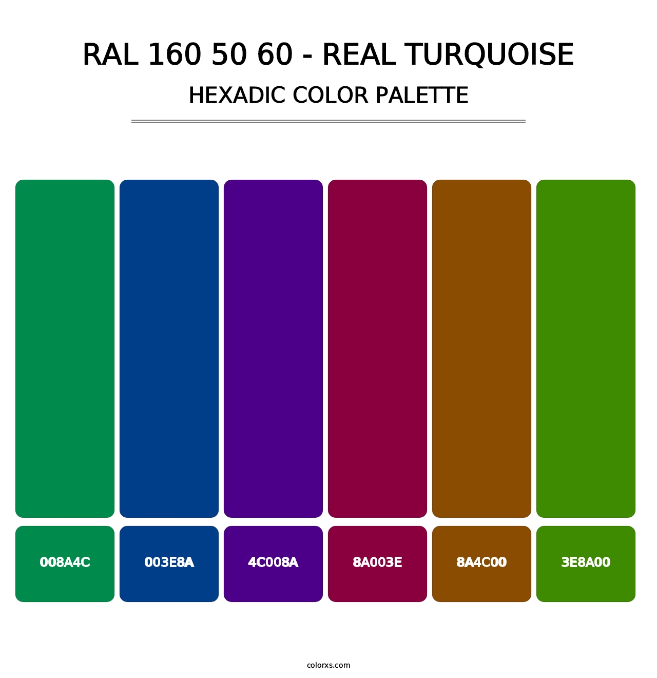 RAL 160 50 60 - Real Turquoise - Hexadic Color Palette