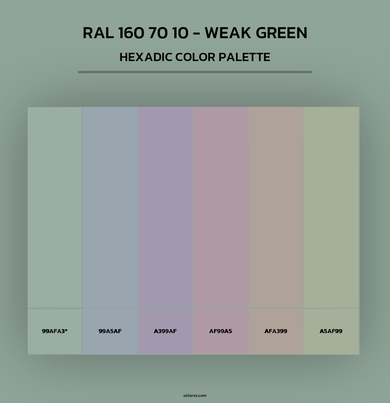 RAL 160 70 10 - Weak Green - Hexadic Color Palette