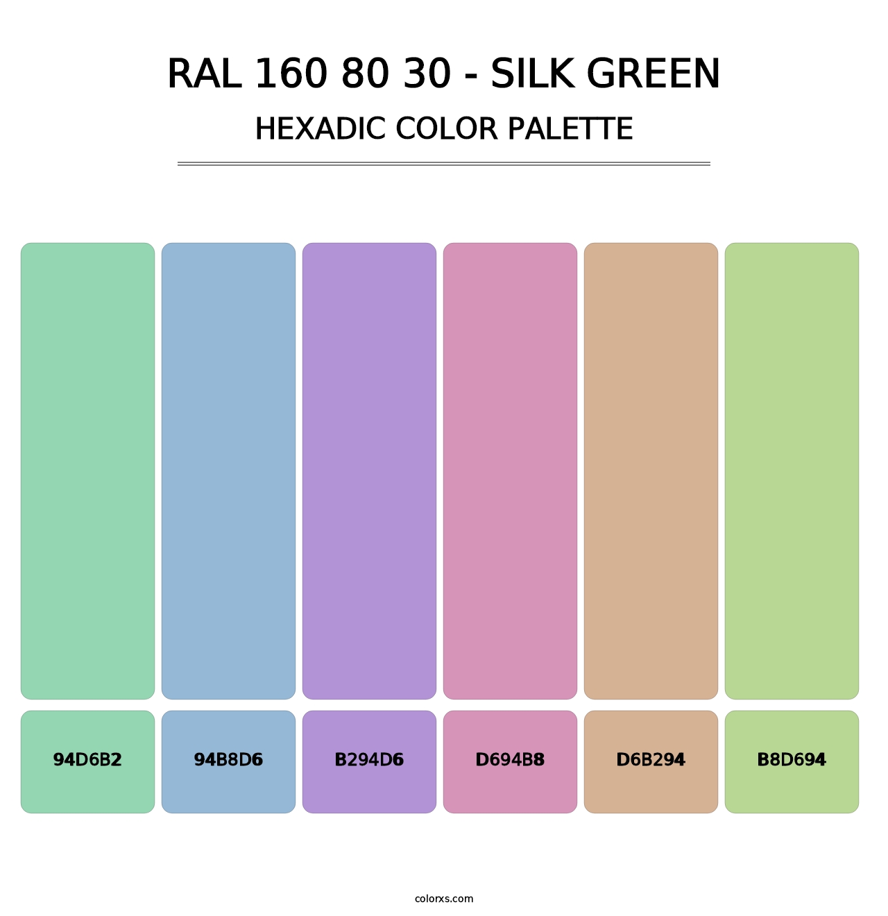 RAL 160 80 30 - Silk Green - Hexadic Color Palette