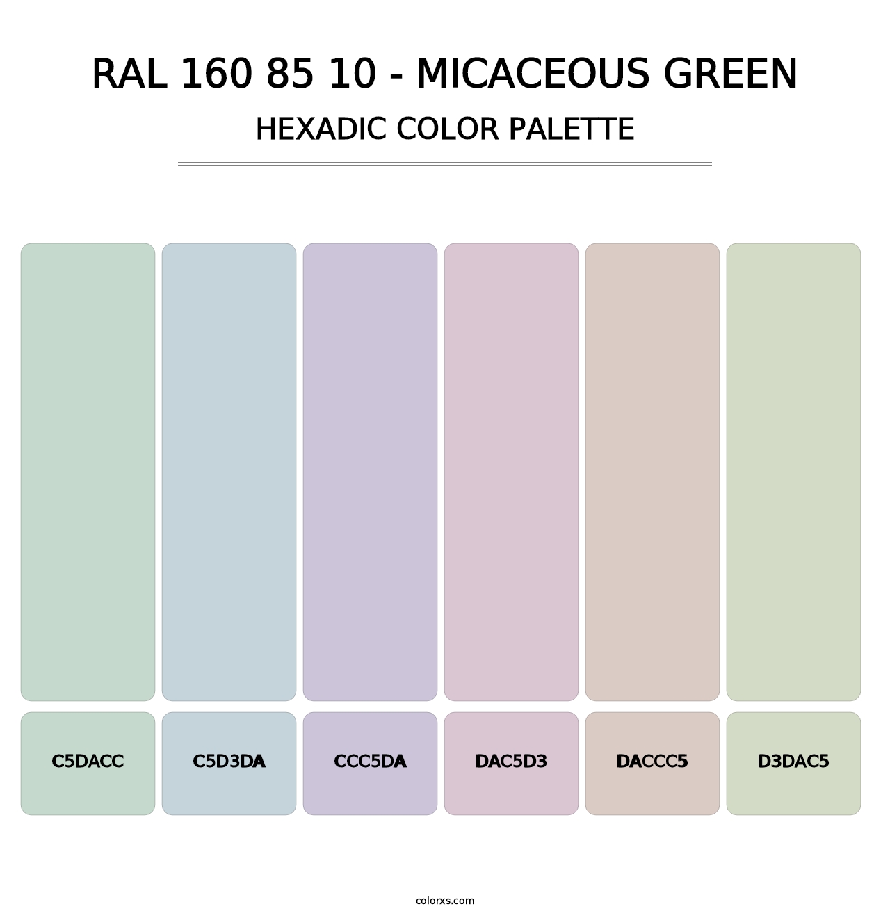 RAL 160 85 10 - Micaceous Green - Hexadic Color Palette