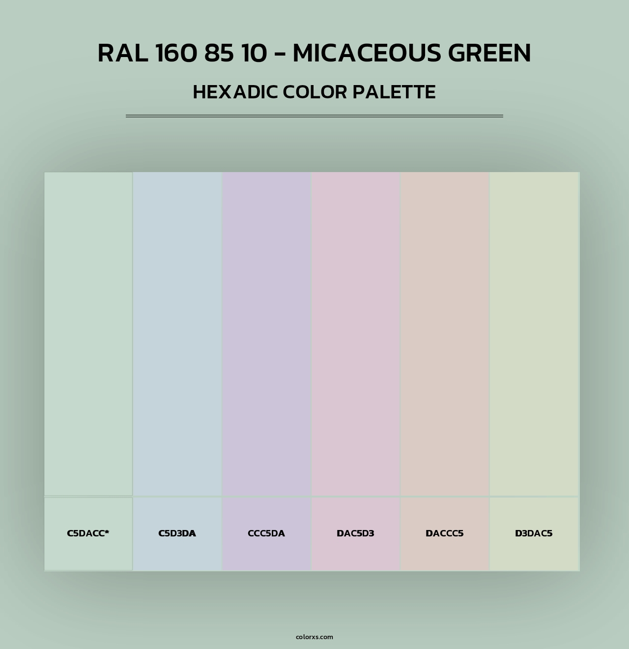 RAL 160 85 10 - Micaceous Green - Hexadic Color Palette