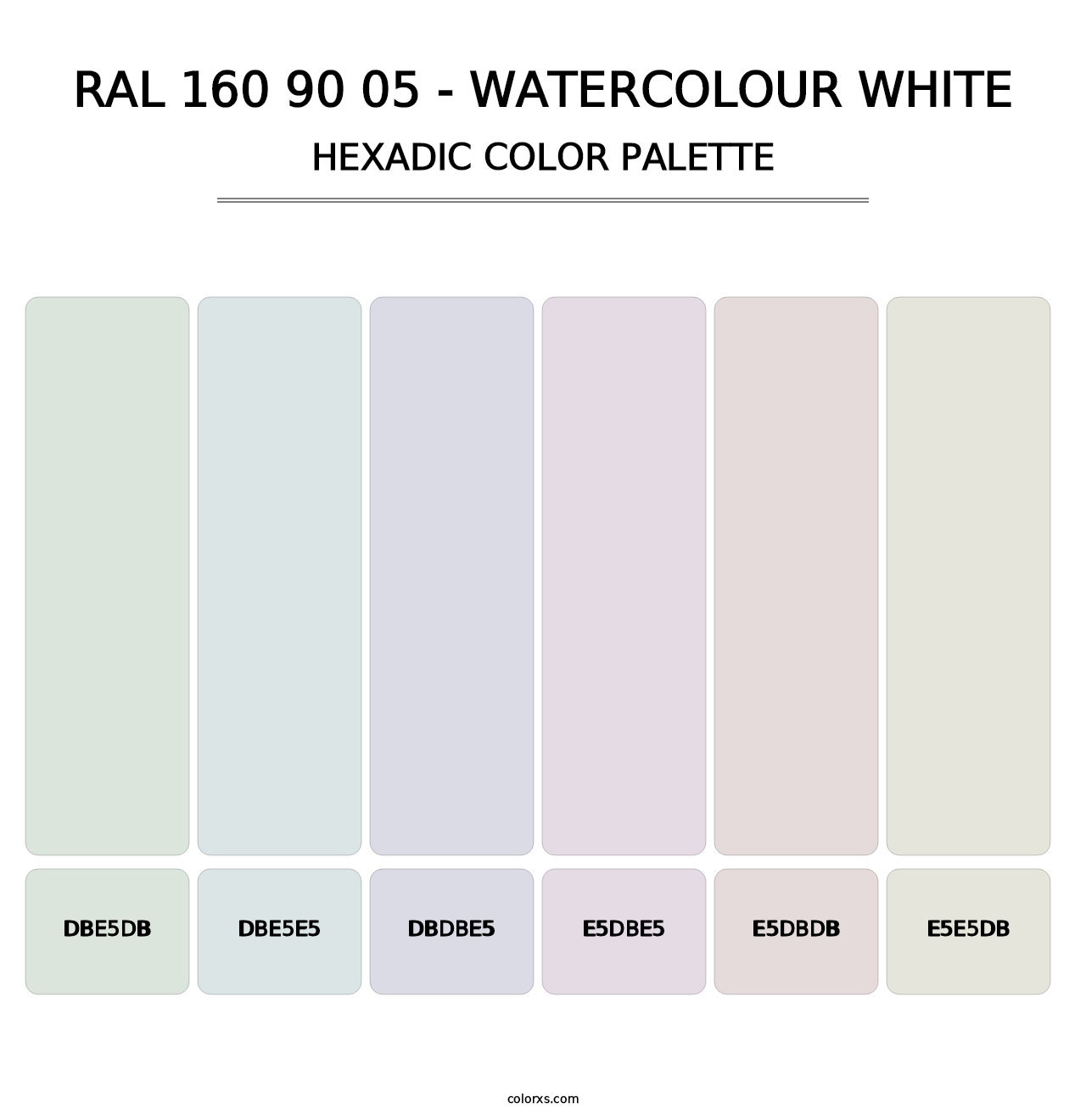 RAL 160 90 05 - Watercolour White - Hexadic Color Palette