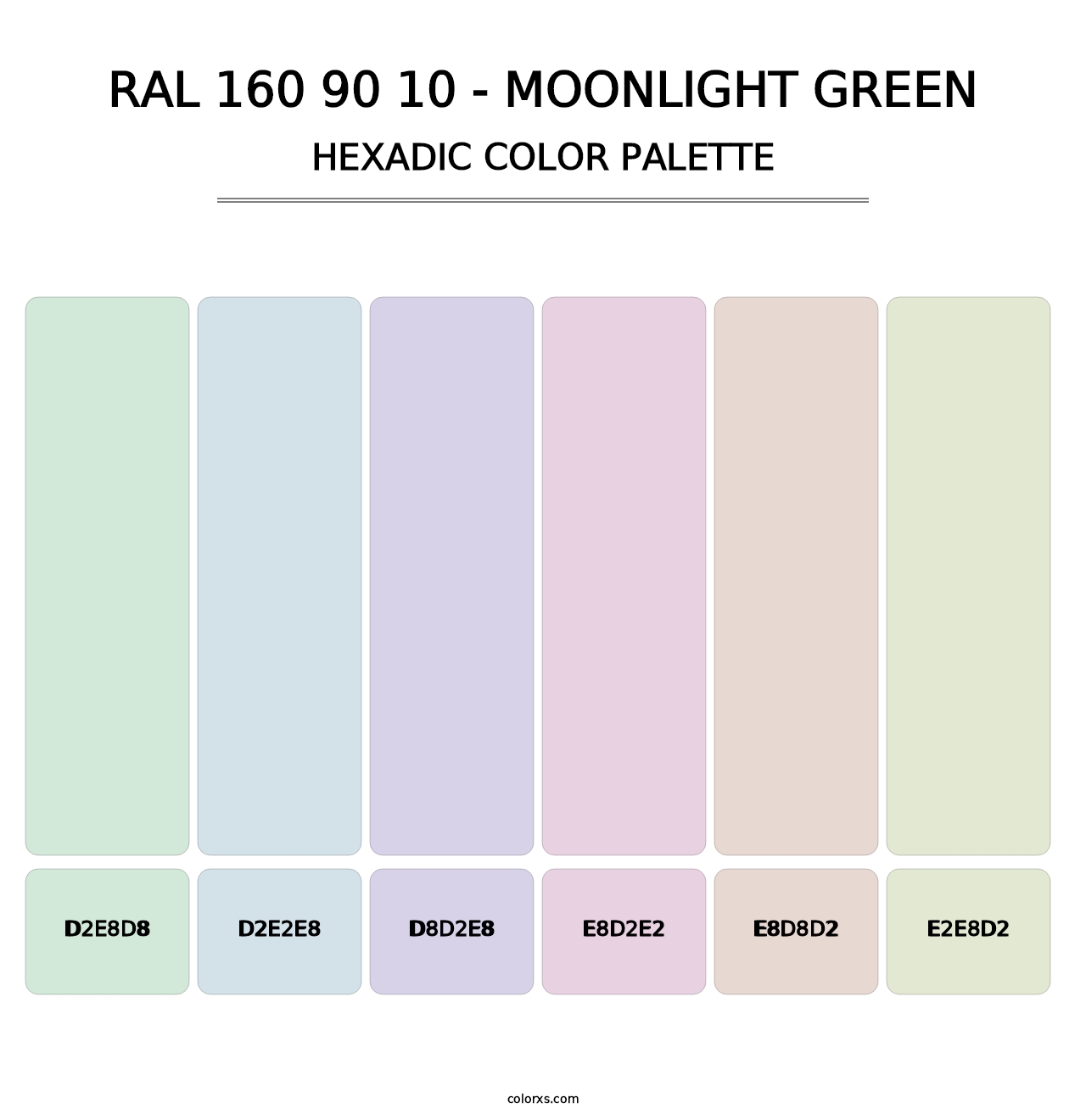 RAL 160 90 10 - Moonlight Green - Hexadic Color Palette