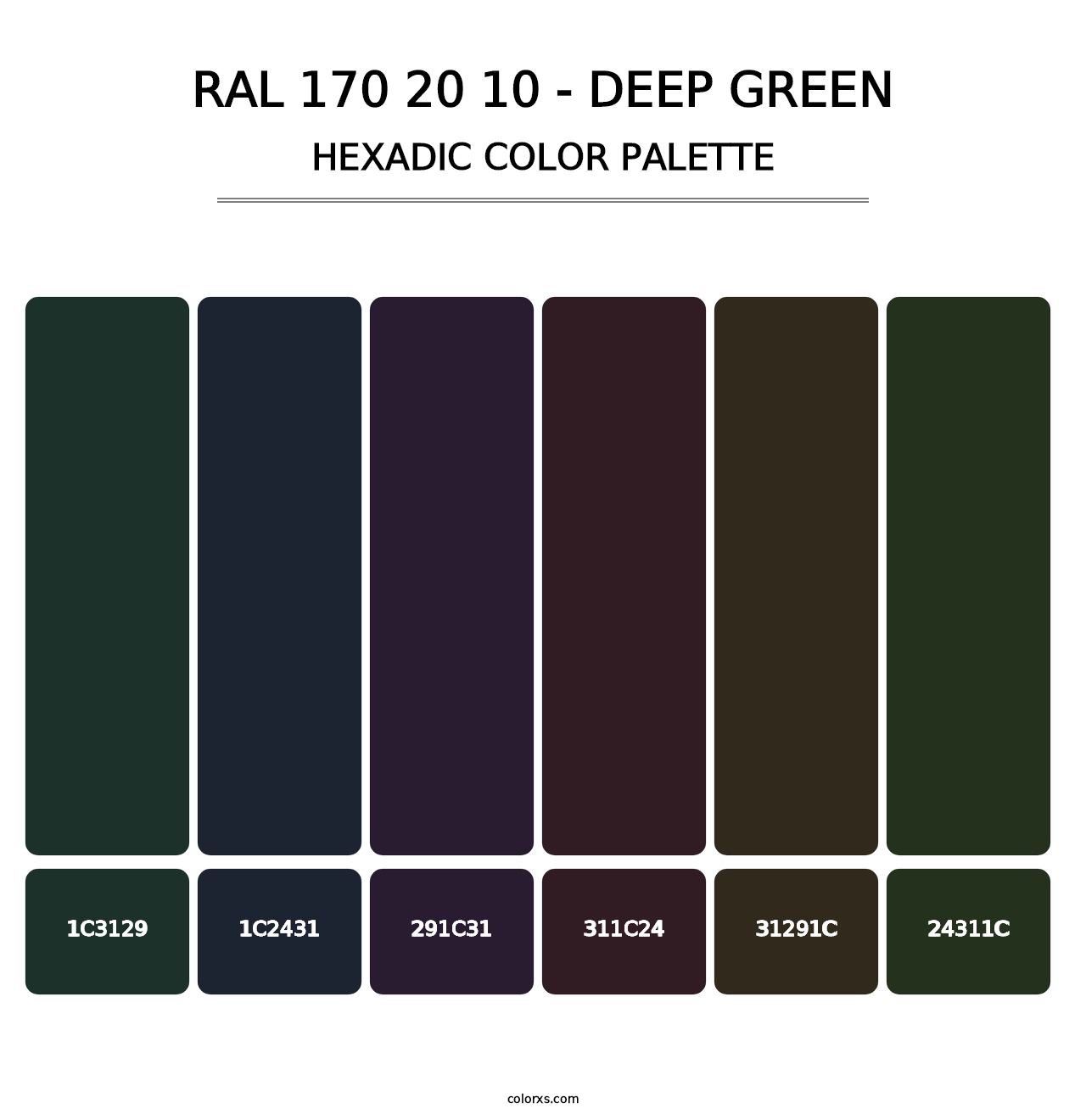 RAL 170 20 10 - Deep Green - Hexadic Color Palette