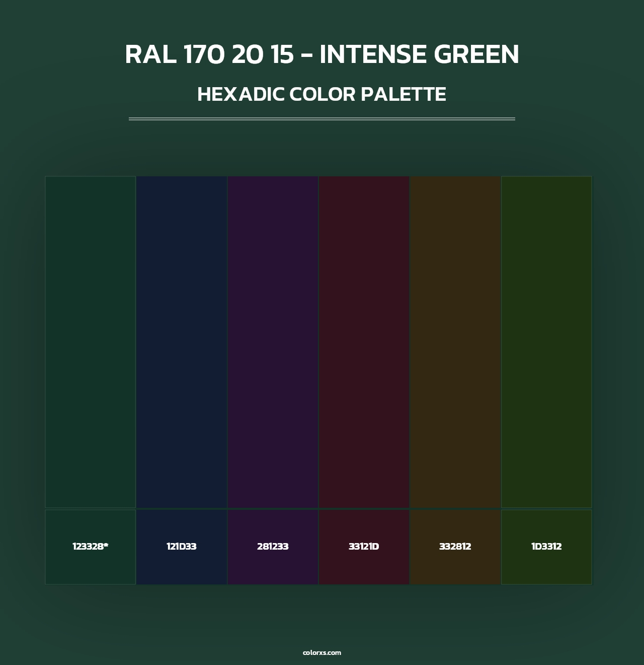 RAL 170 20 15 - Intense Green - Hexadic Color Palette
