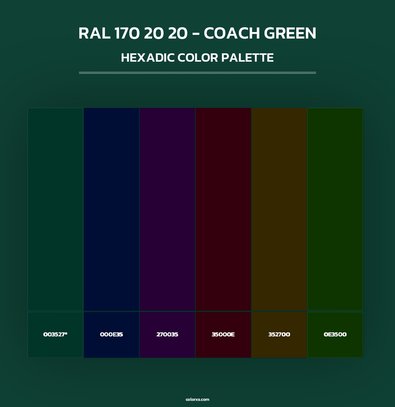 RAL 170 20 20 - Coach Green - Hexadic Color Palette