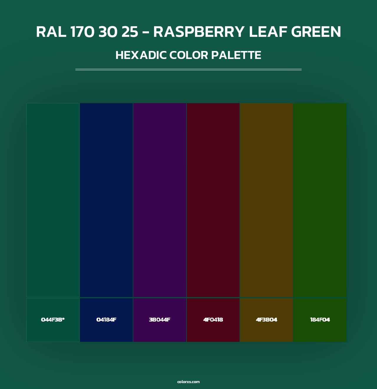 RAL 170 30 25 - Raspberry Leaf Green - Hexadic Color Palette