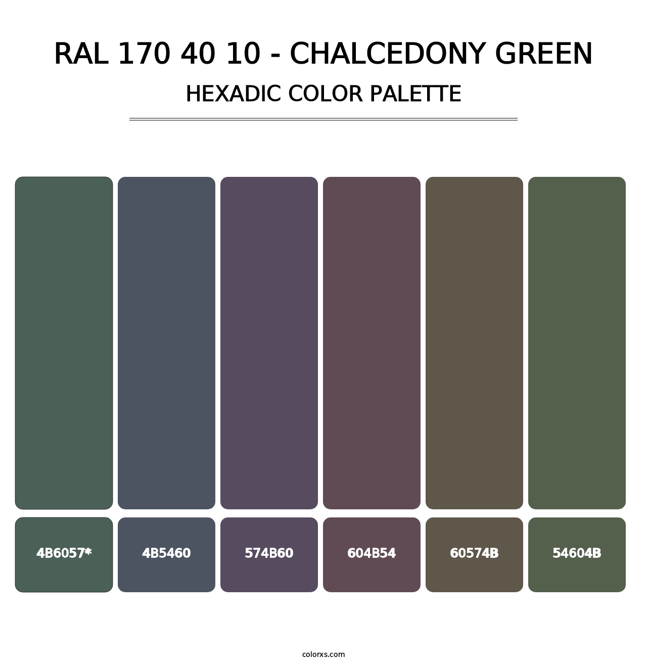 RAL 170 40 10 - Chalcedony Green - Hexadic Color Palette