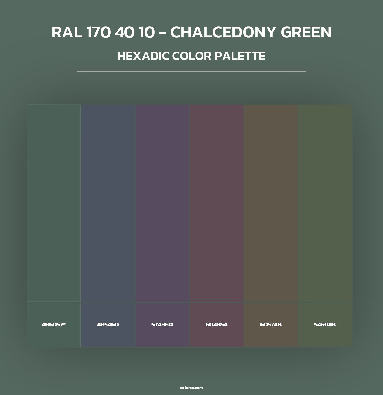 RAL 170 40 10 - Chalcedony Green - Hexadic Color Palette