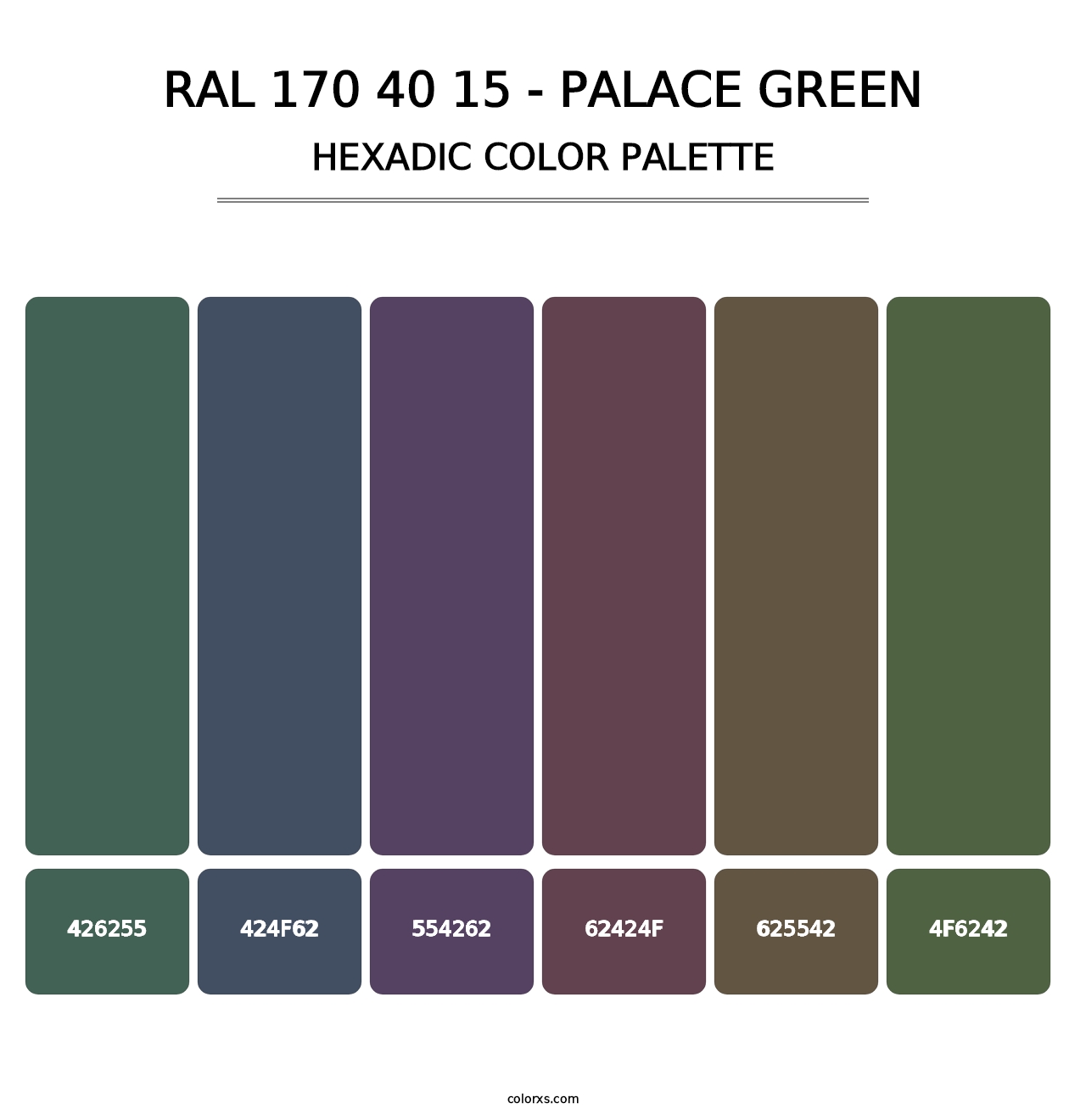 RAL 170 40 15 - Palace Green - Hexadic Color Palette