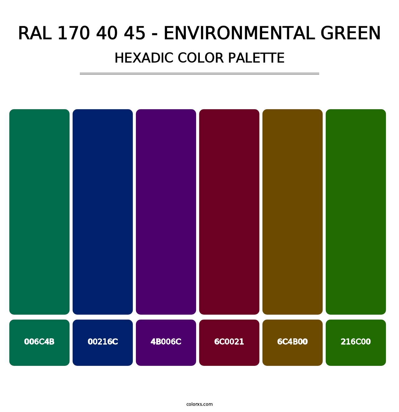 RAL 170 40 45 - Environmental Green - Hexadic Color Palette