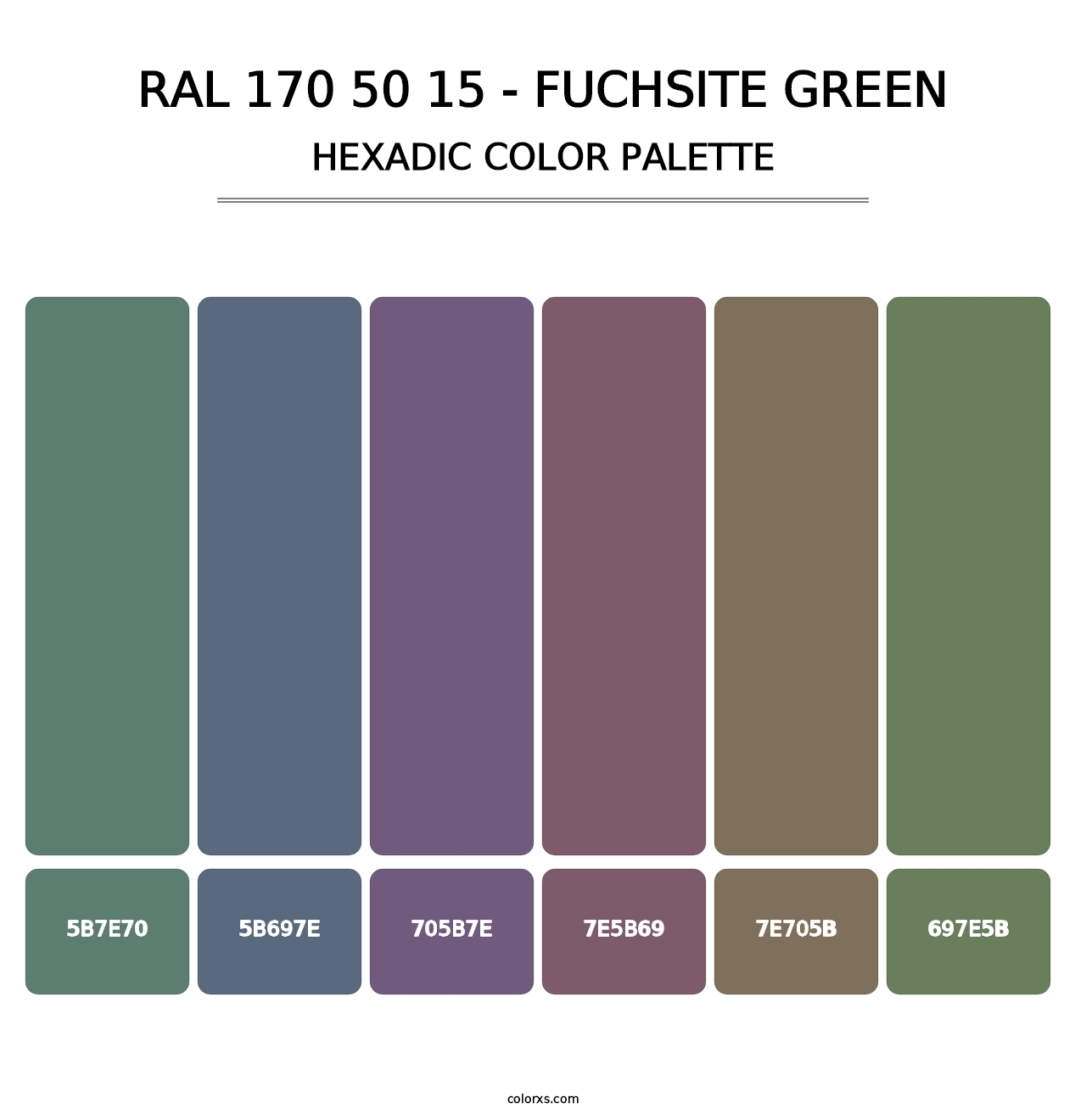 RAL 170 50 15 - Fuchsite Green - Hexadic Color Palette