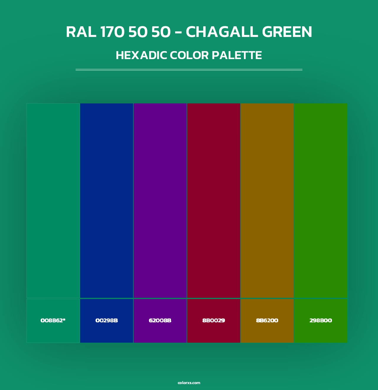 RAL 170 50 50 - Chagall Green - Hexadic Color Palette