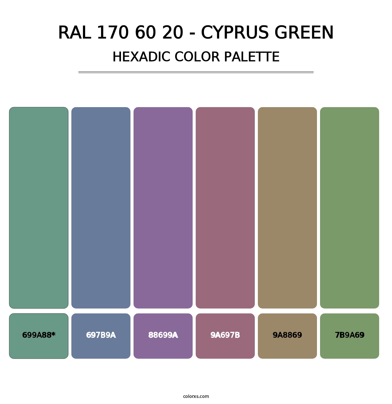 RAL 170 60 20 - Cyprus Green - Hexadic Color Palette