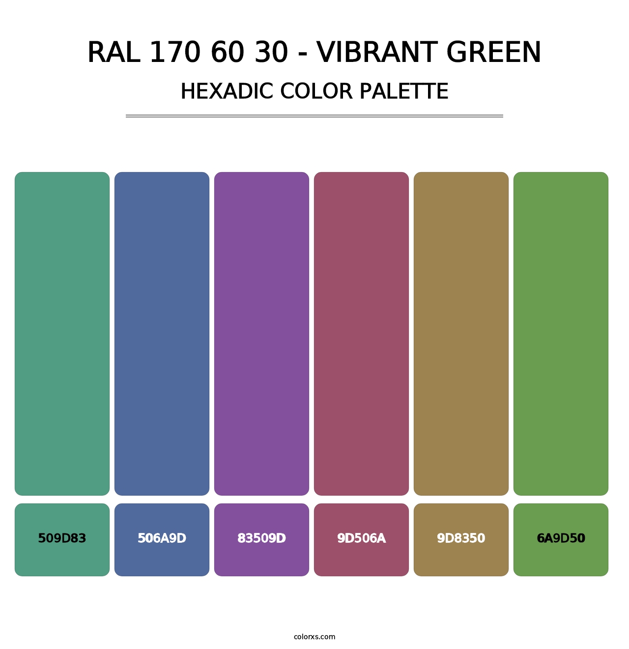 RAL 170 60 30 - Vibrant Green - Hexadic Color Palette