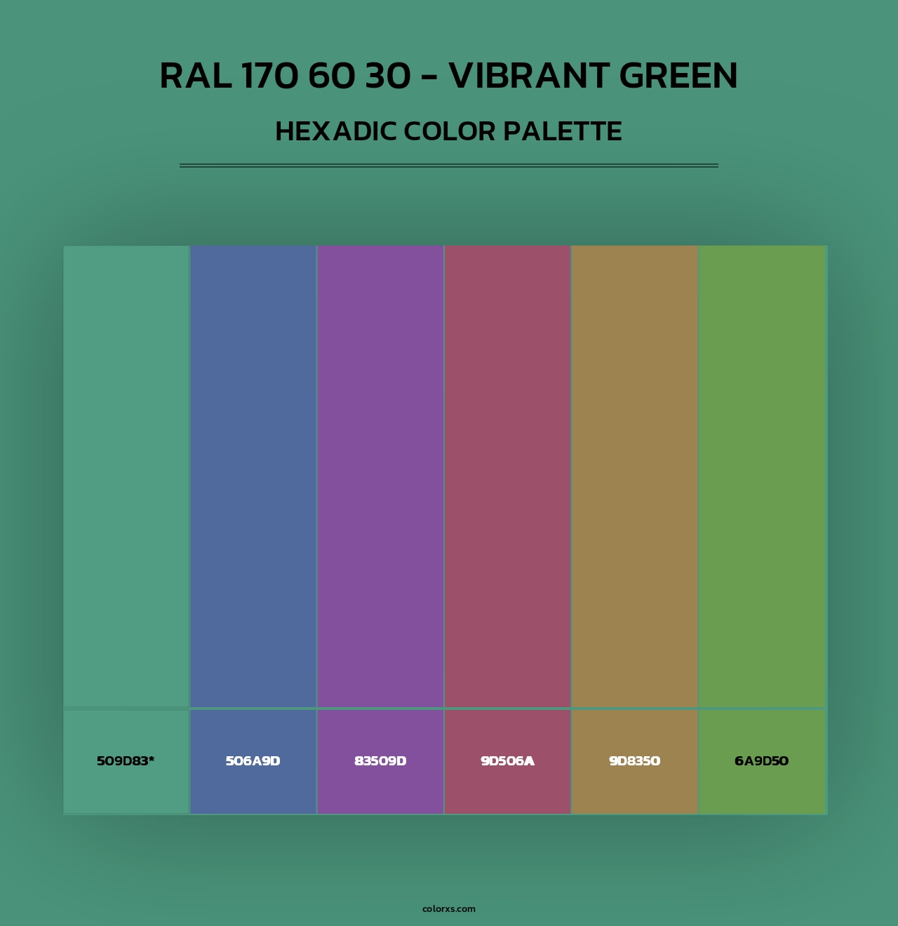 RAL 170 60 30 - Vibrant Green - Hexadic Color Palette