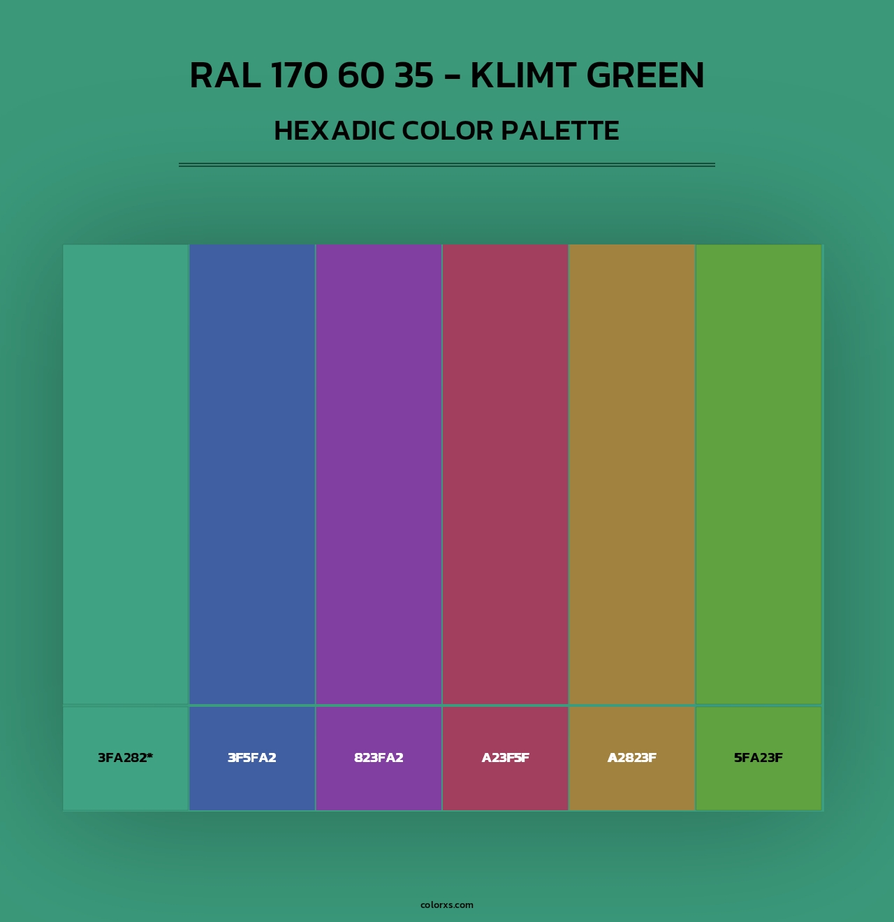 RAL 170 60 35 - Klimt Green - Hexadic Color Palette