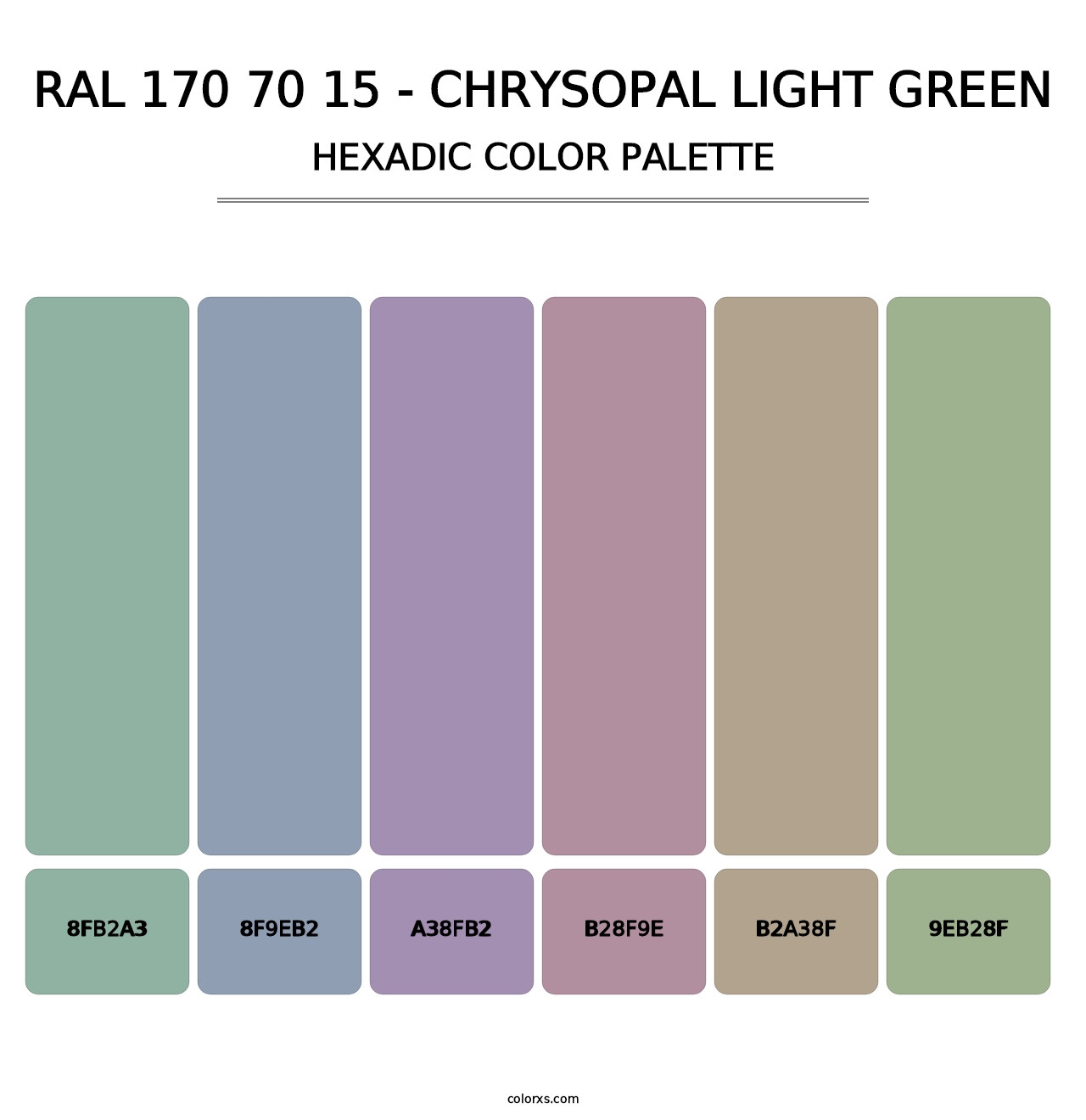 RAL 170 70 15 - Chrysopal Light Green - Hexadic Color Palette