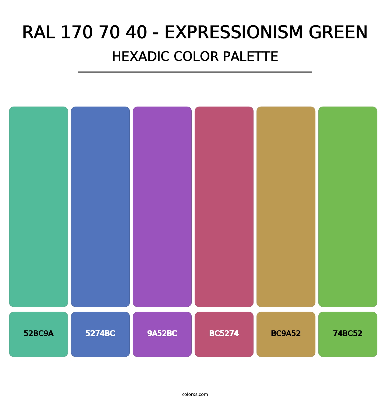 RAL 170 70 40 - Expressionism Green - Hexadic Color Palette