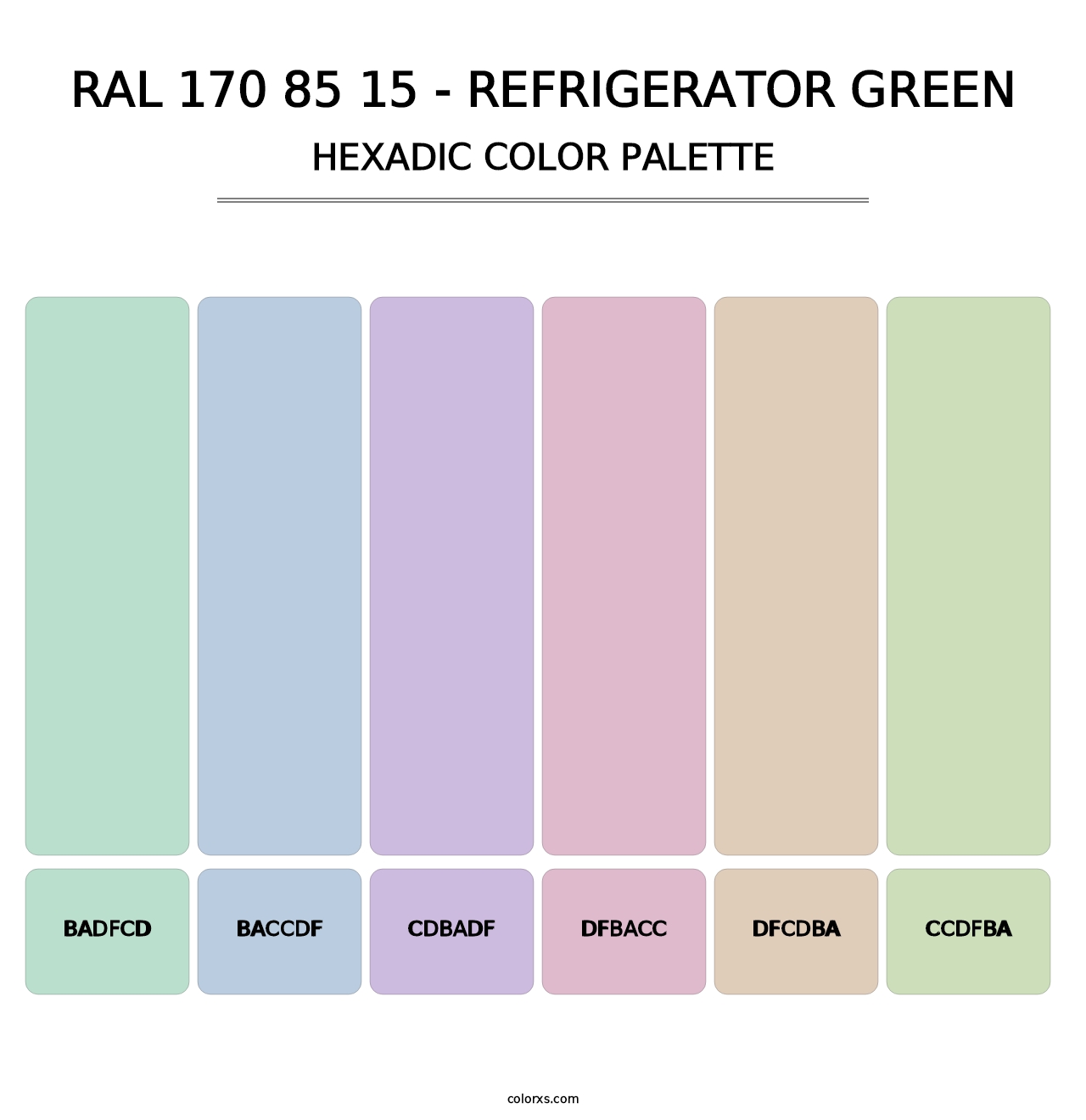 RAL 170 85 15 - Refrigerator Green - Hexadic Color Palette