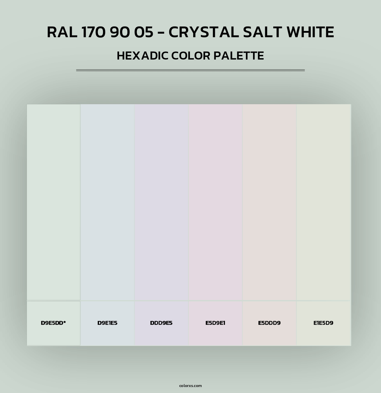 RAL 170 90 05 - Crystal Salt White - Hexadic Color Palette