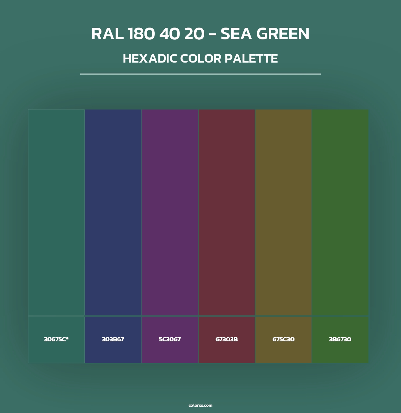 RAL 180 40 20 - Sea Green - Hexadic Color Palette