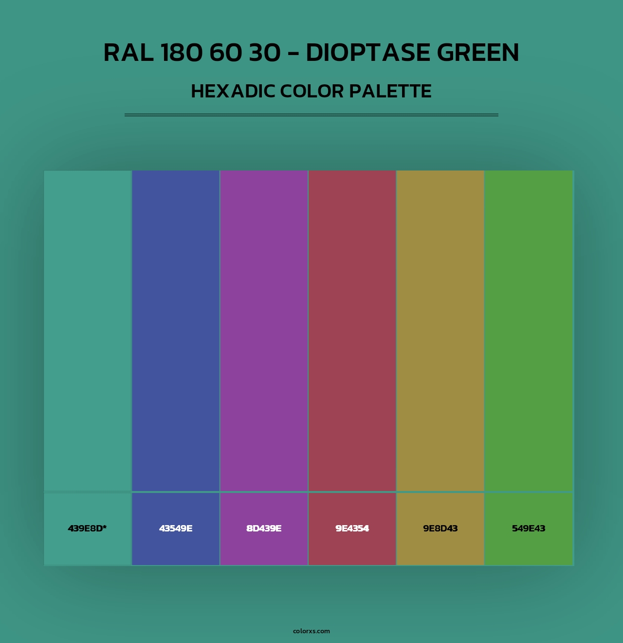 RAL 180 60 30 - Dioptase Green - Hexadic Color Palette