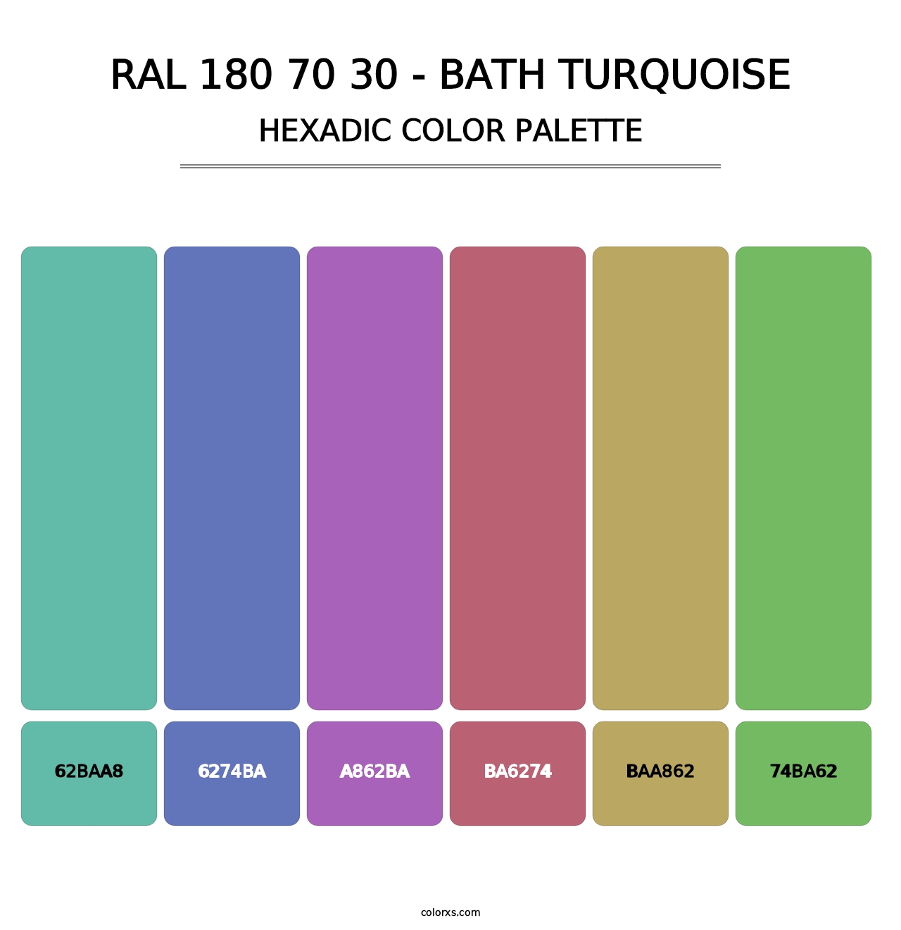 RAL 180 70 30 - Bath Turquoise - Hexadic Color Palette