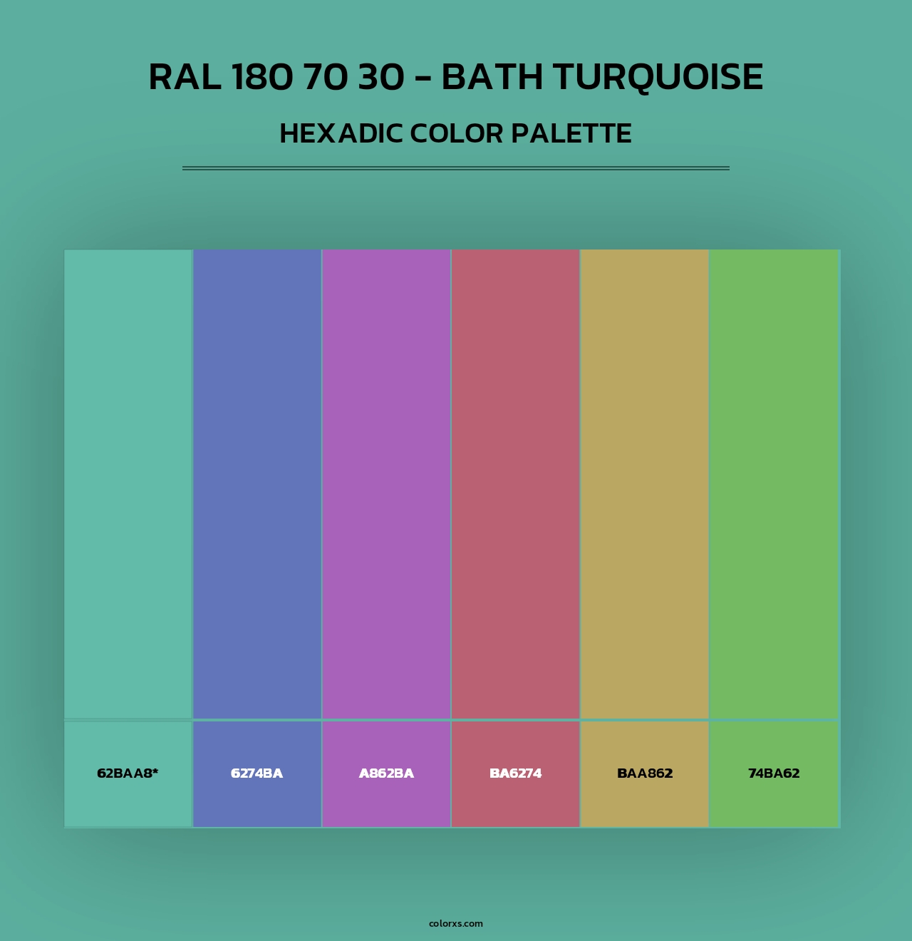 RAL 180 70 30 - Bath Turquoise - Hexadic Color Palette