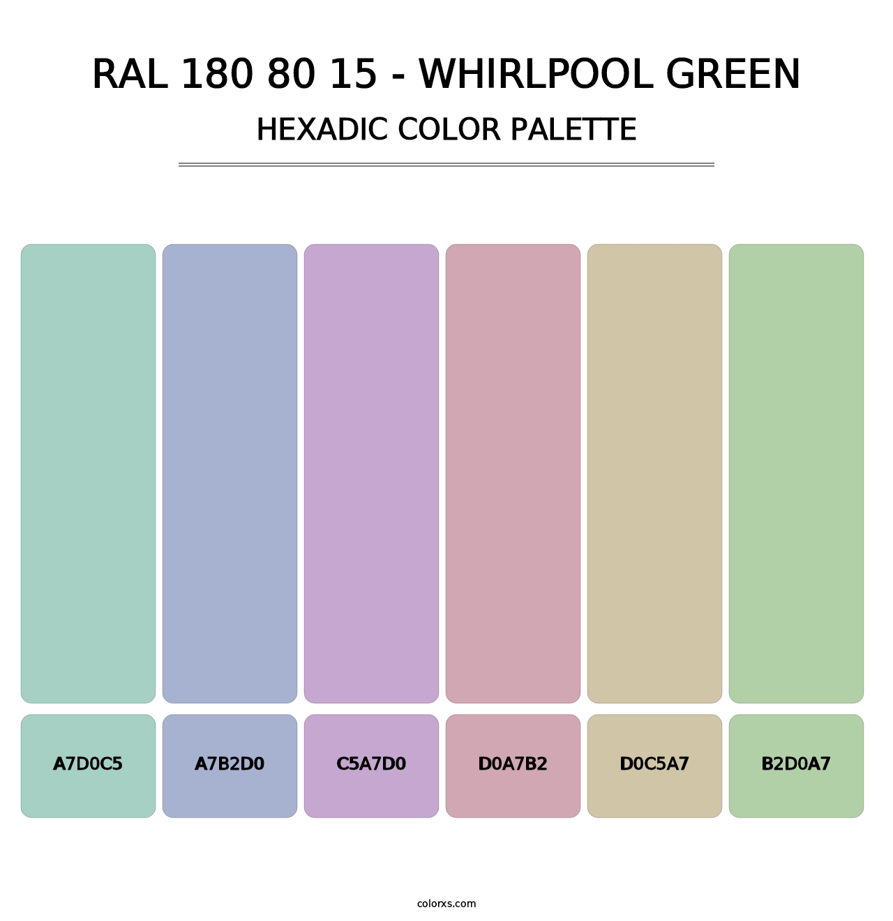 RAL 180 80 15 - Whirlpool Green - Hexadic Color Palette