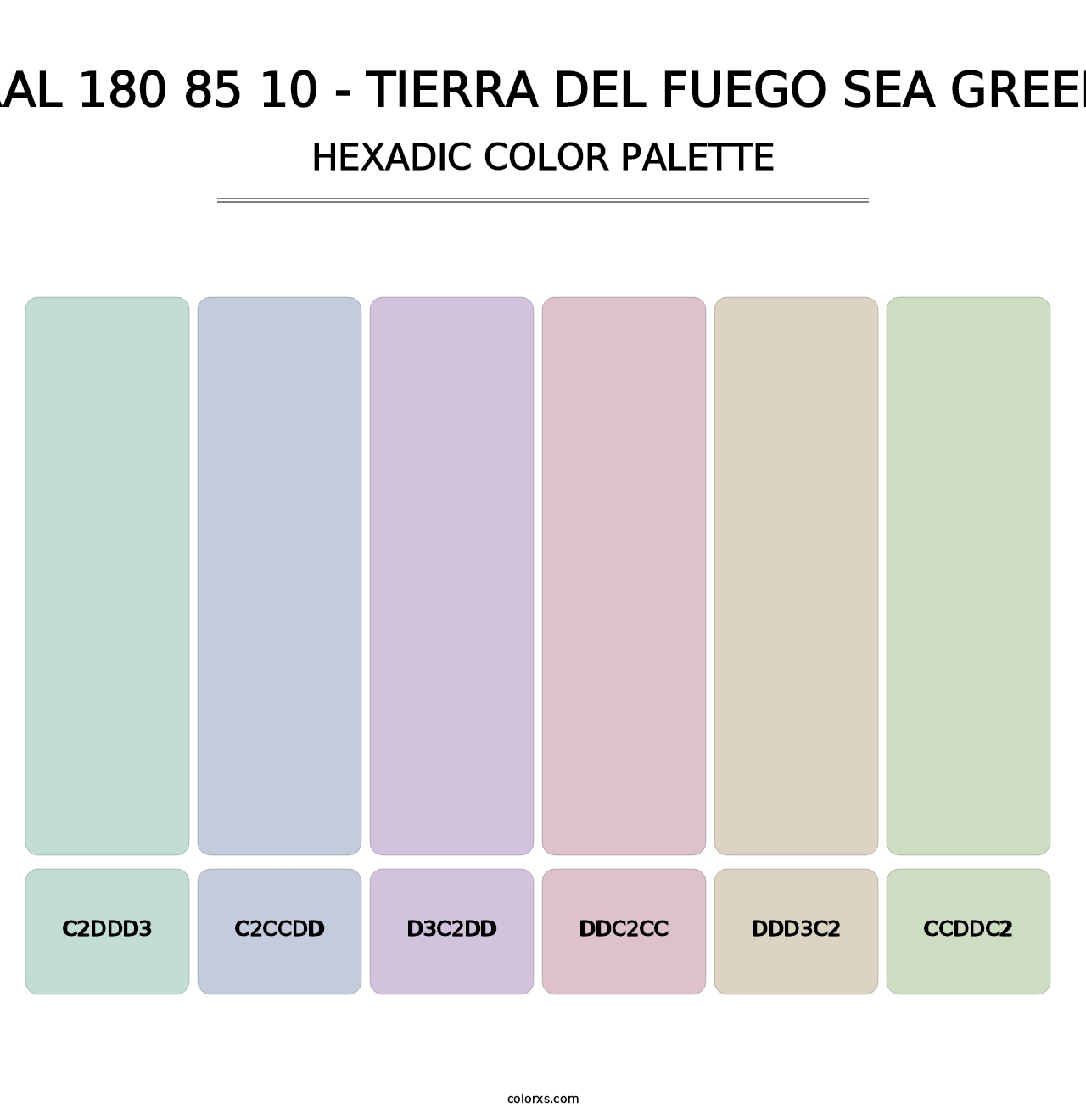 RAL 180 85 10 - Tierra Del Fuego Sea Green - Hexadic Color Palette