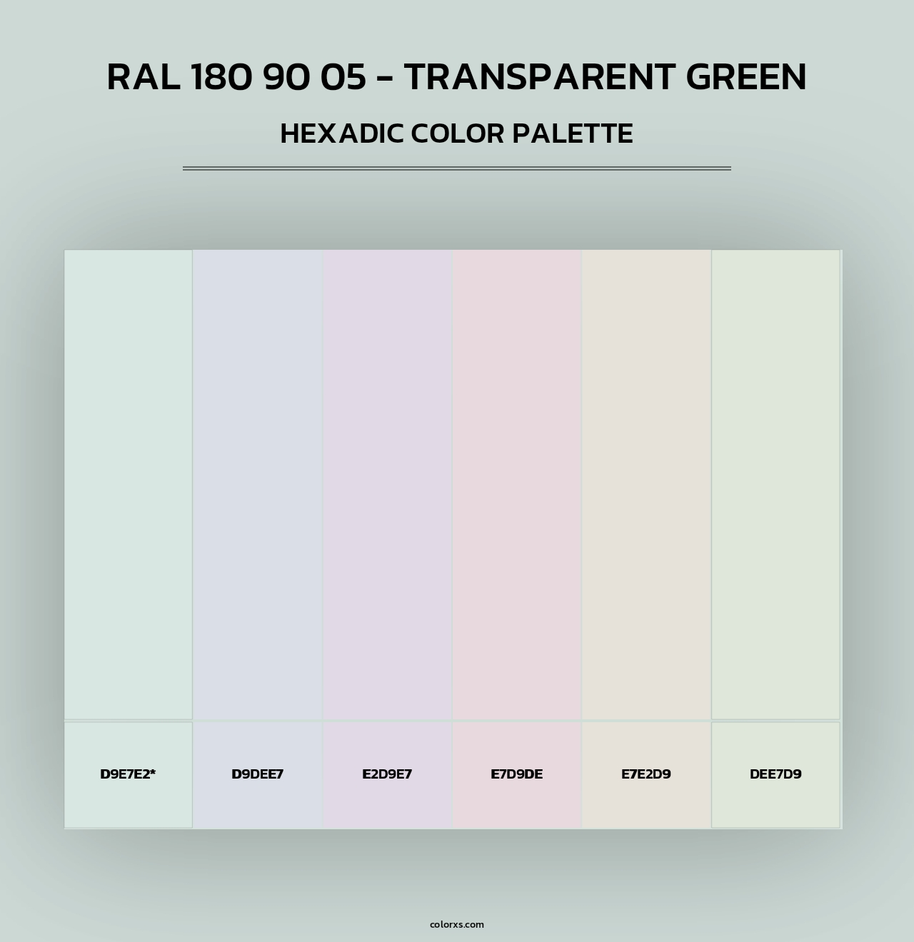 RAL 180 90 05 - Transparent Green - Hexadic Color Palette