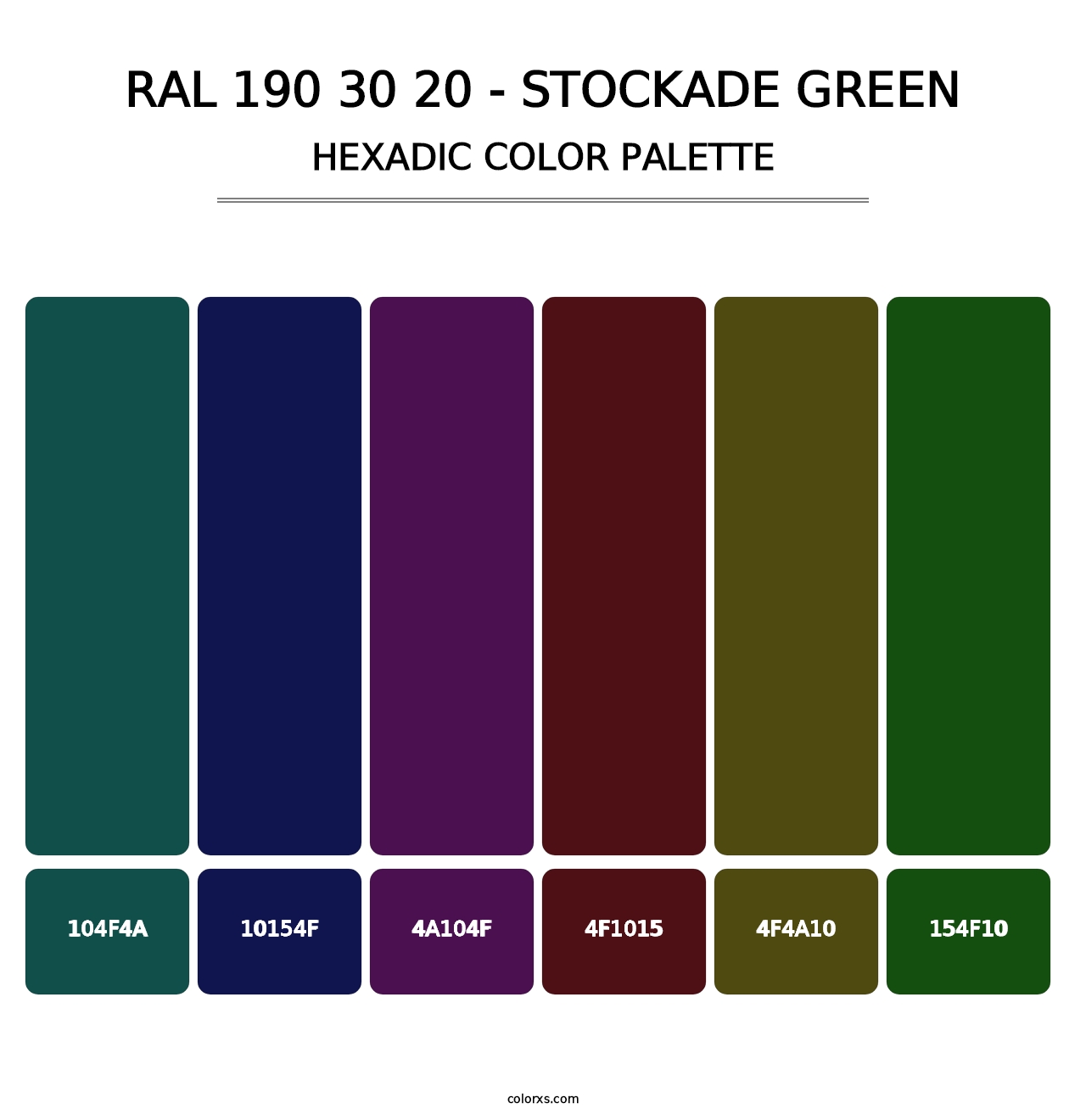 RAL 190 30 20 - Stockade Green - Hexadic Color Palette