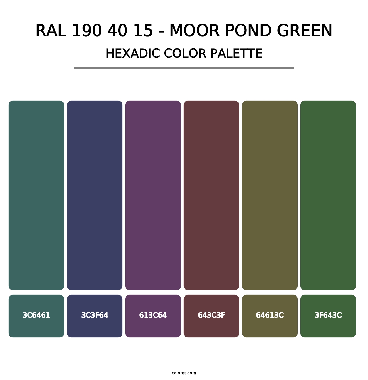 RAL 190 40 15 - Moor Pond Green - Hexadic Color Palette