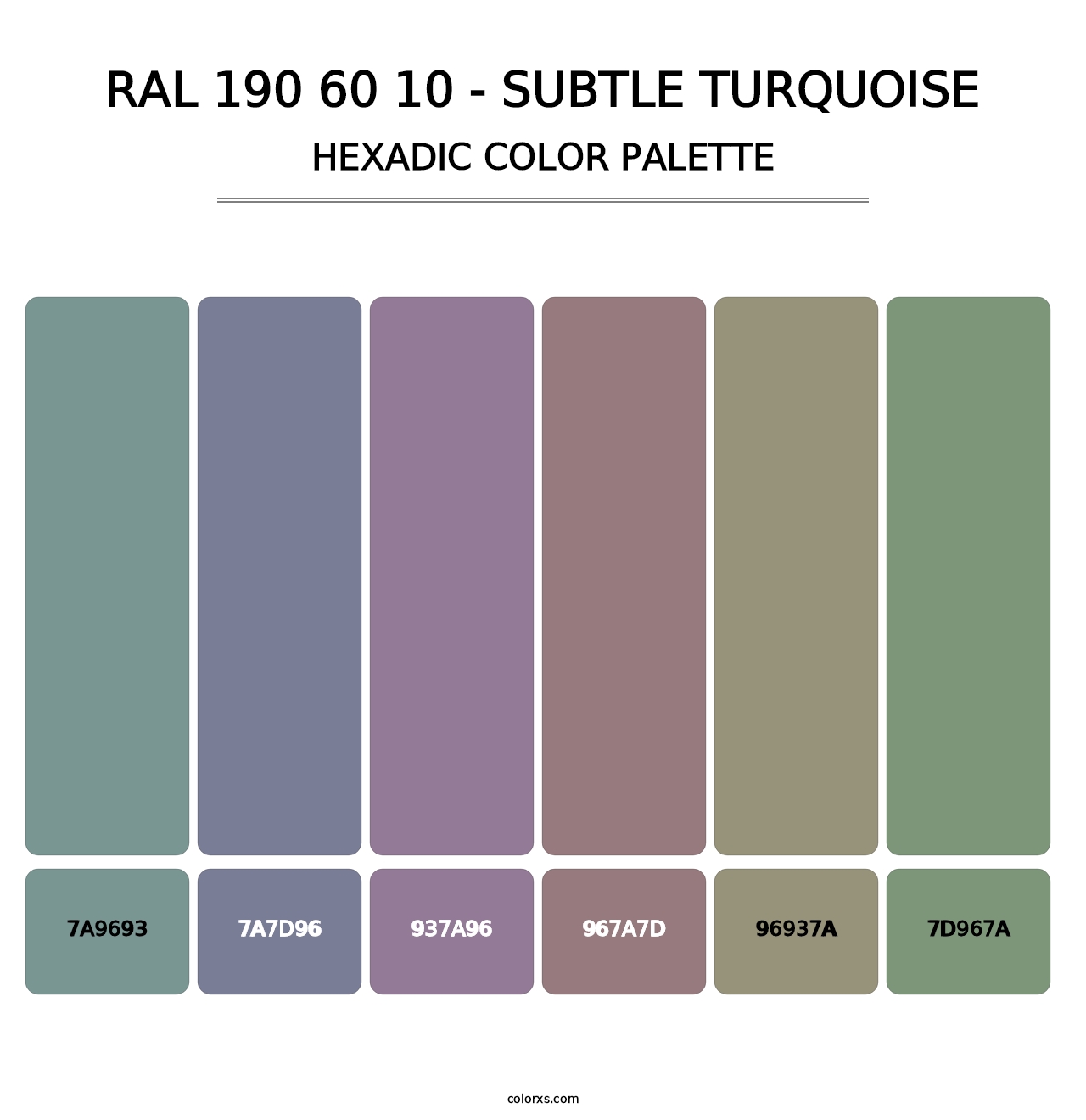 RAL 190 60 10 - Subtle Turquoise - Hexadic Color Palette