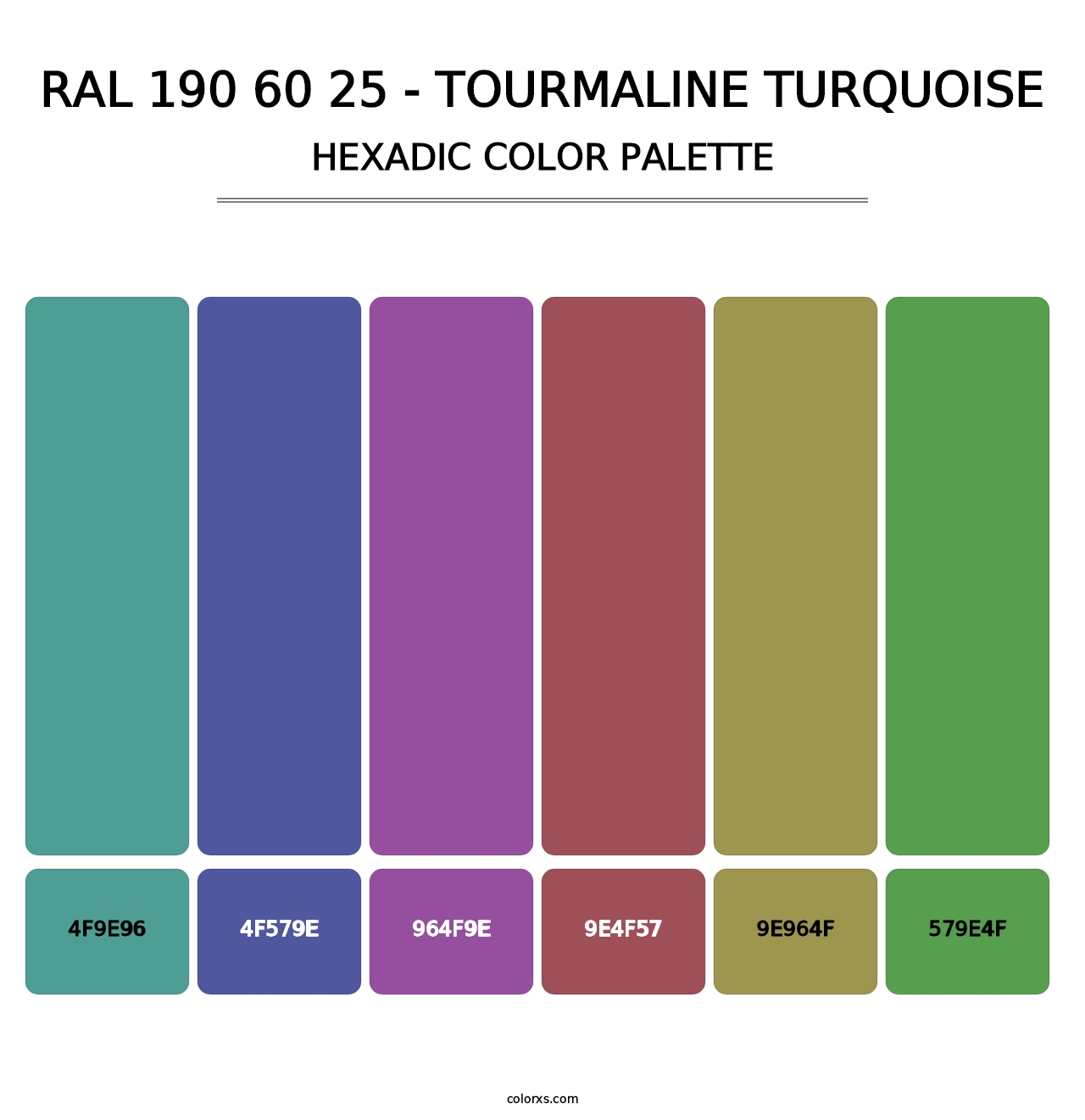 RAL 190 60 25 - Tourmaline Turquoise - Hexadic Color Palette