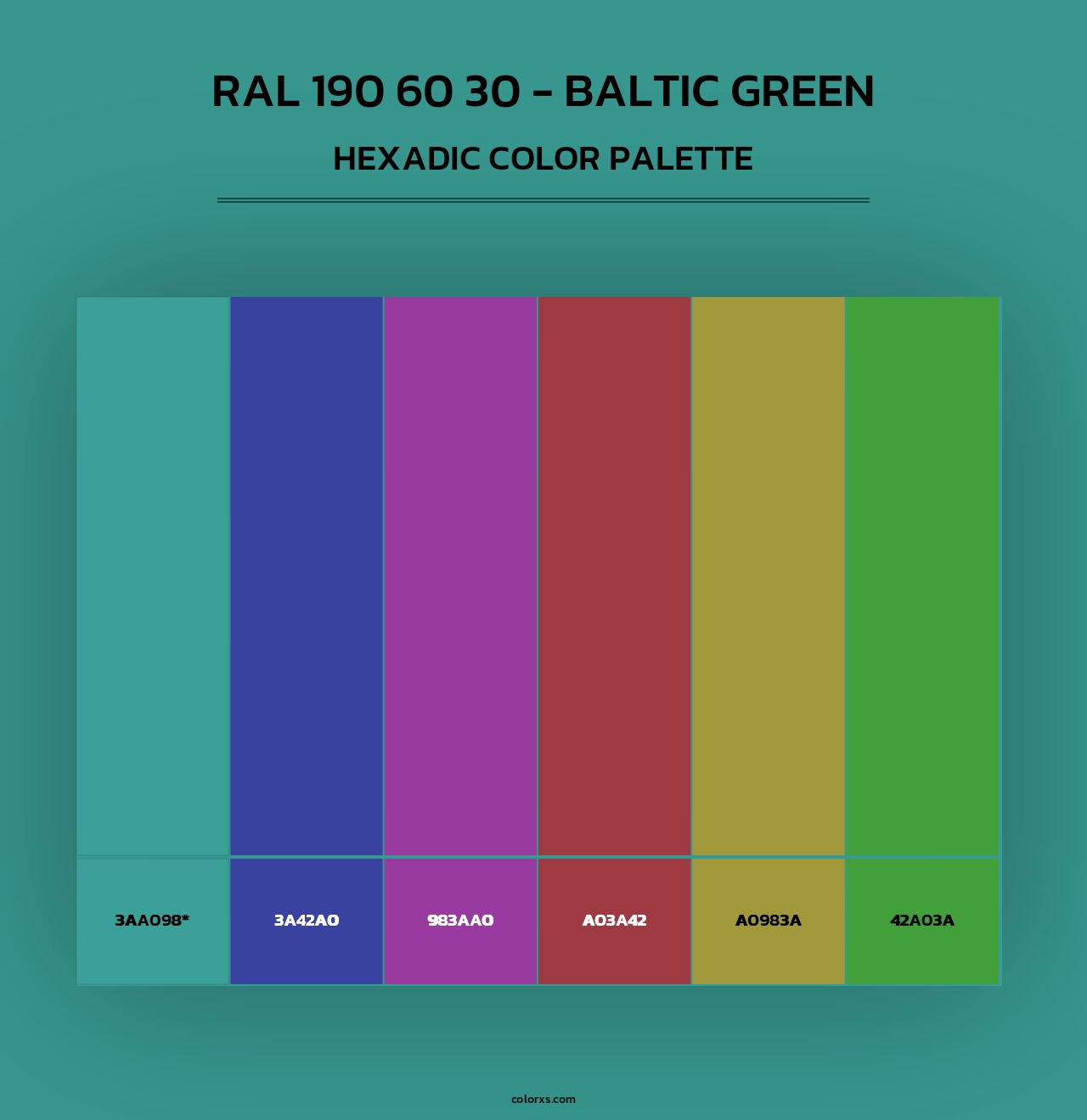 RAL 190 60 30 - Baltic Green - Hexadic Color Palette